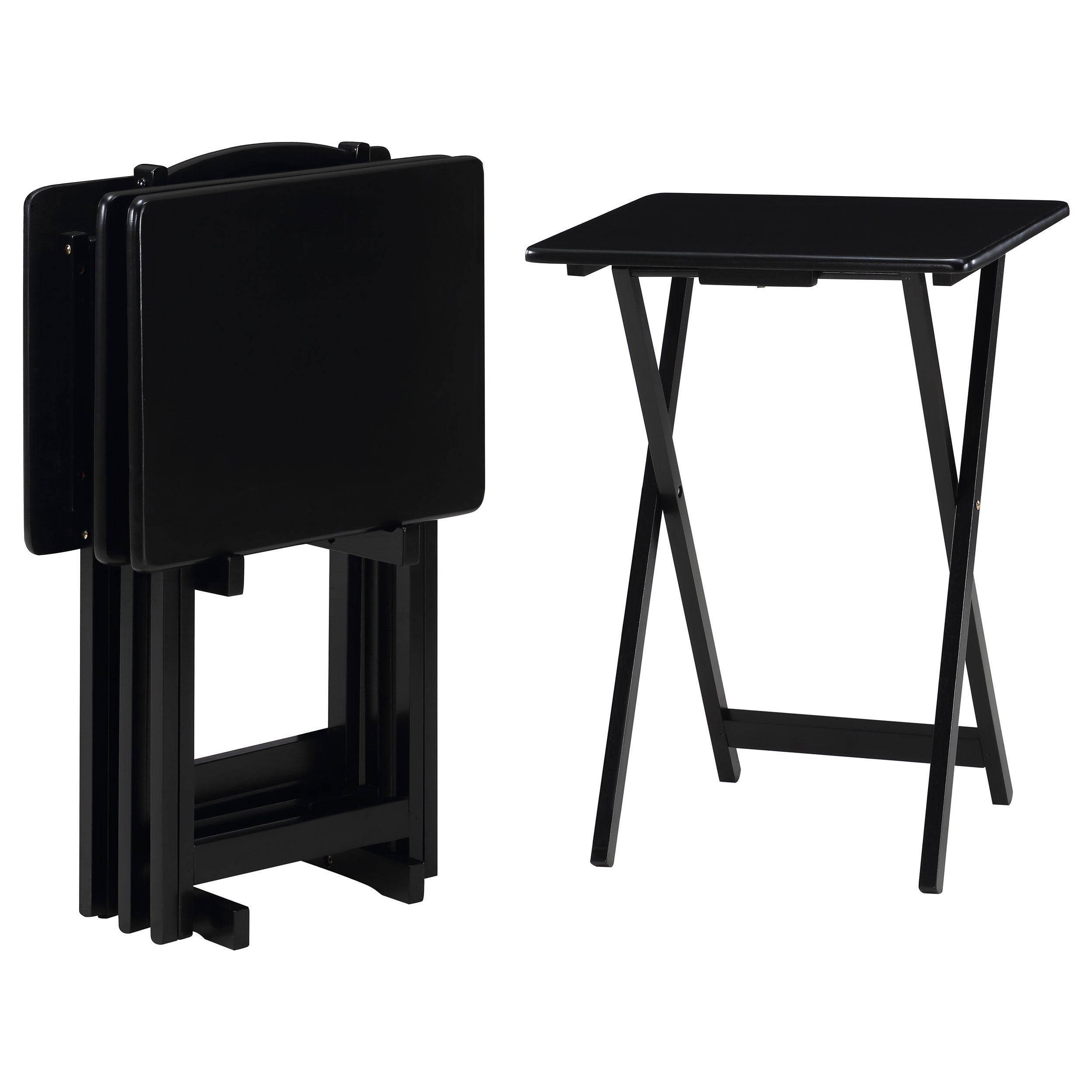 Donna TV Tray Table Set with Stand Black