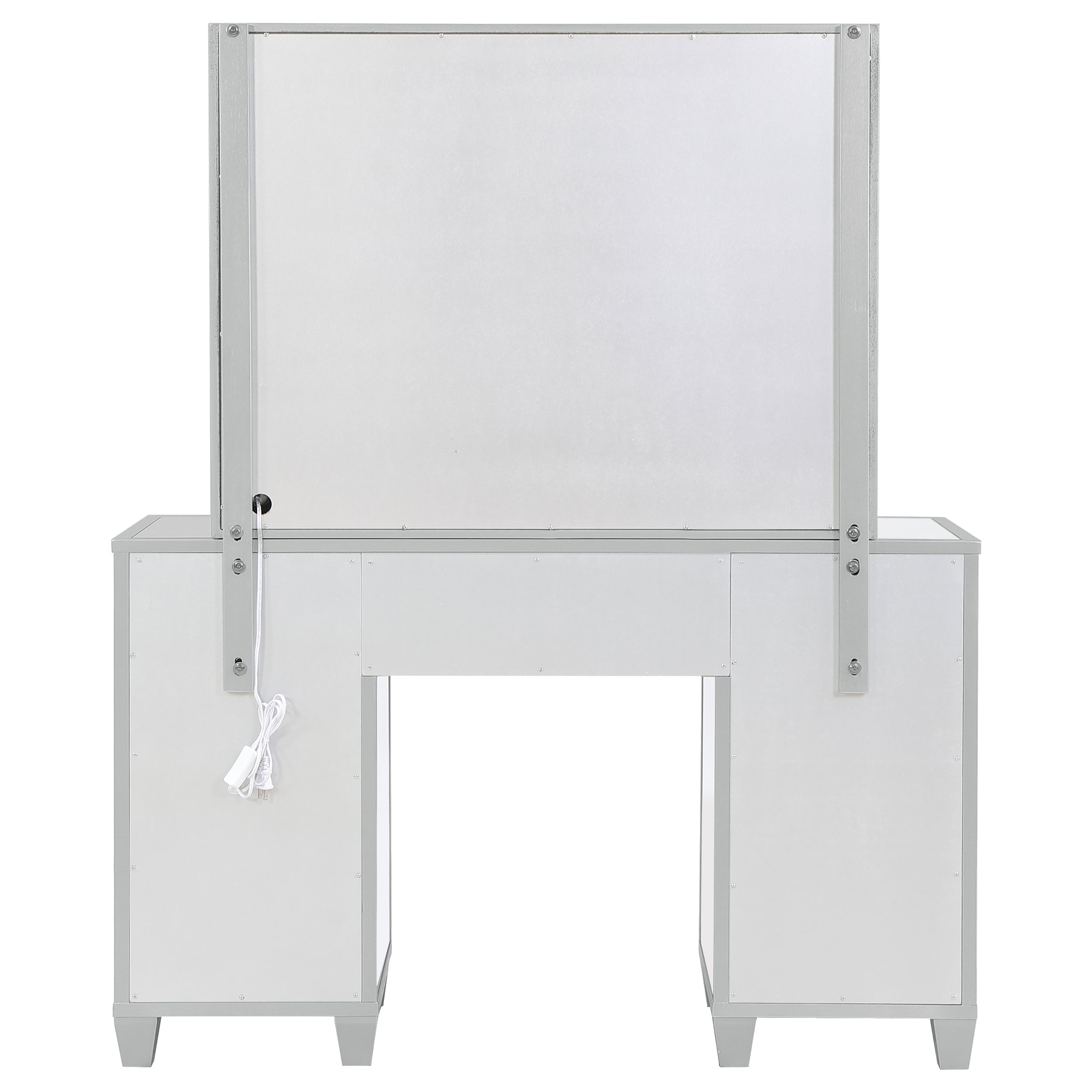 Allora 9-drawer Vanity Set with Lighting Metallic Silver