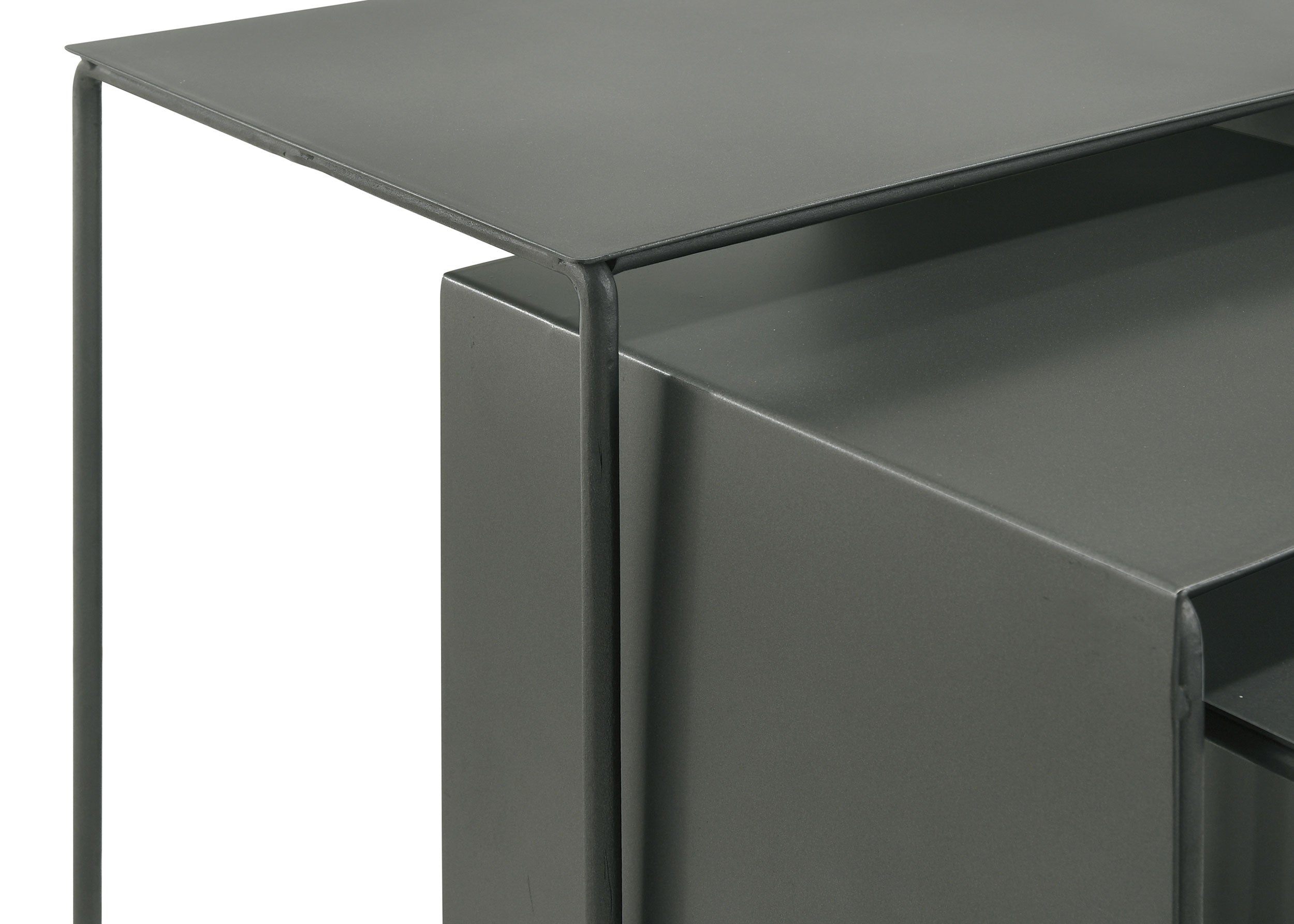 Imez Rectangular Metal Nesting Table Set Grey