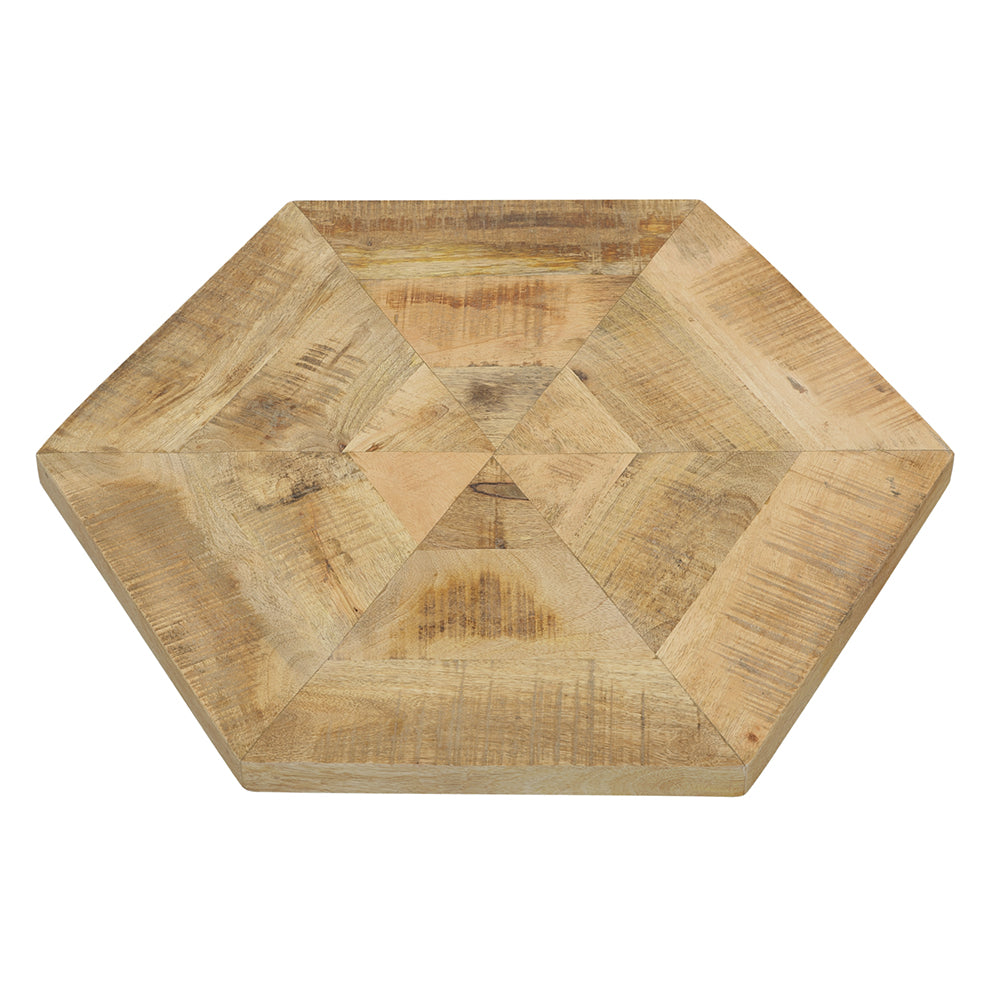 Adger Hexagonal Nesting Tables Natural and Black