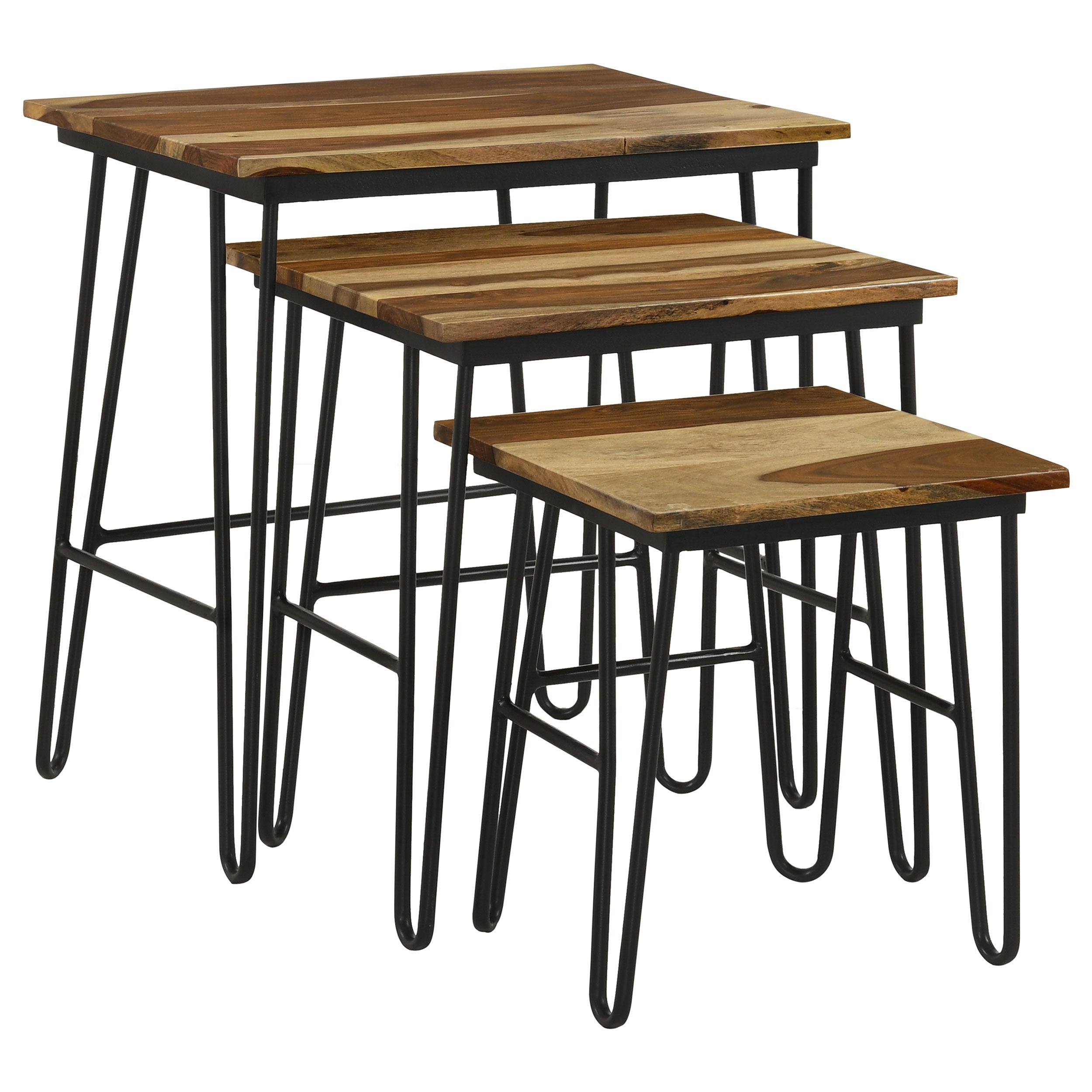 Nayeli Solid Sheesham Wood Nesting Tables Natural