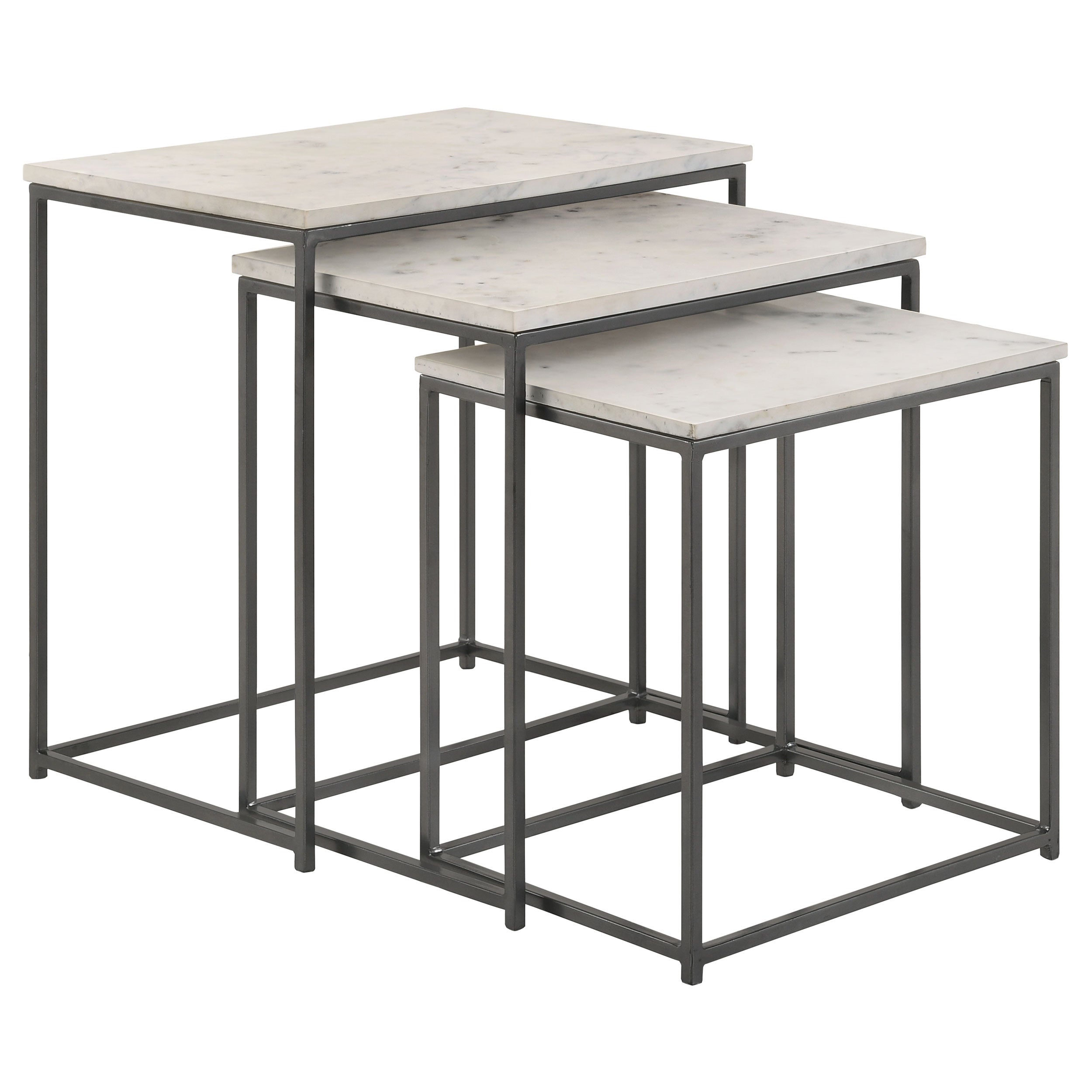 Medora Marble Top Nesting Table Set White