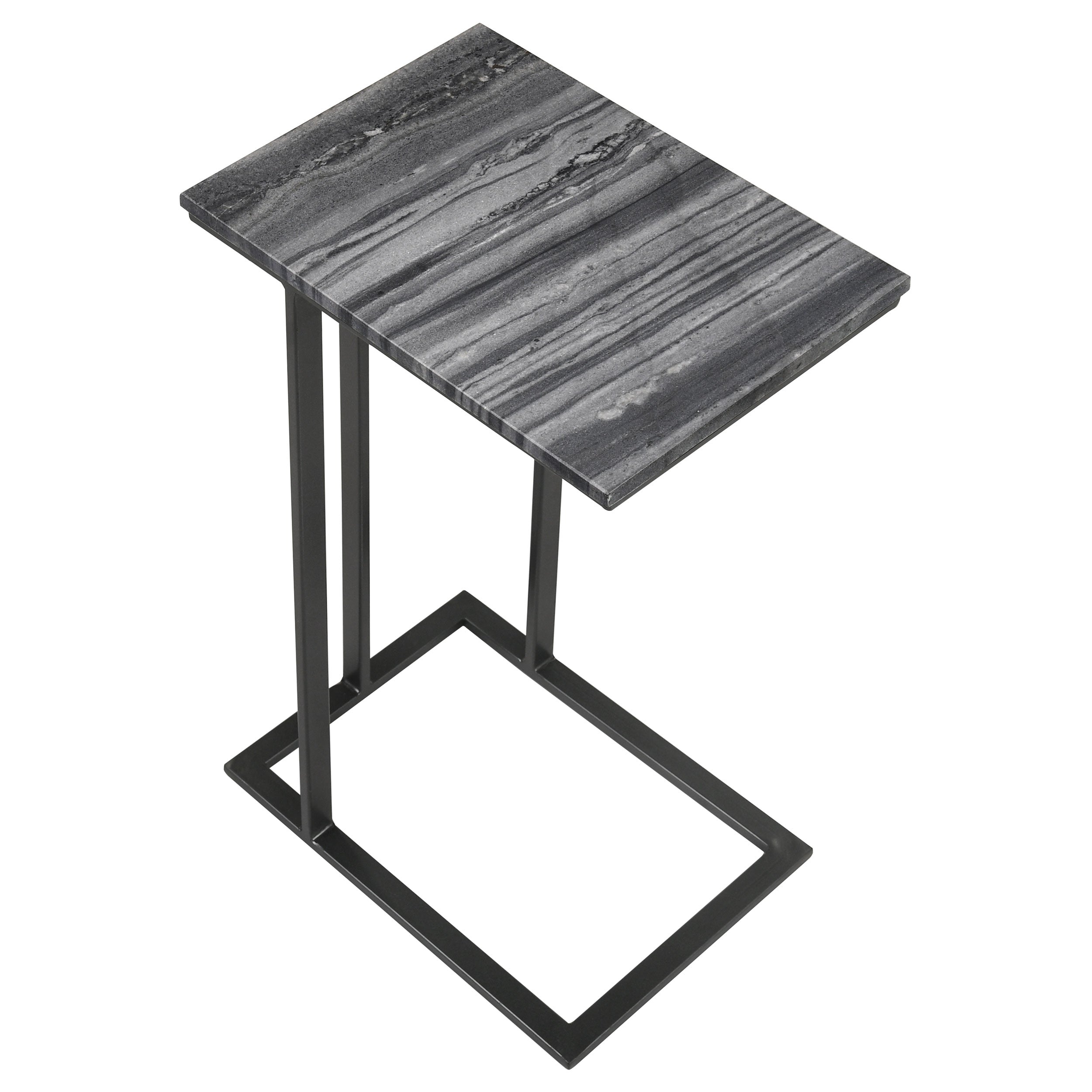 Vicente Marble Top C-Shaped Sofa Side Table Green
