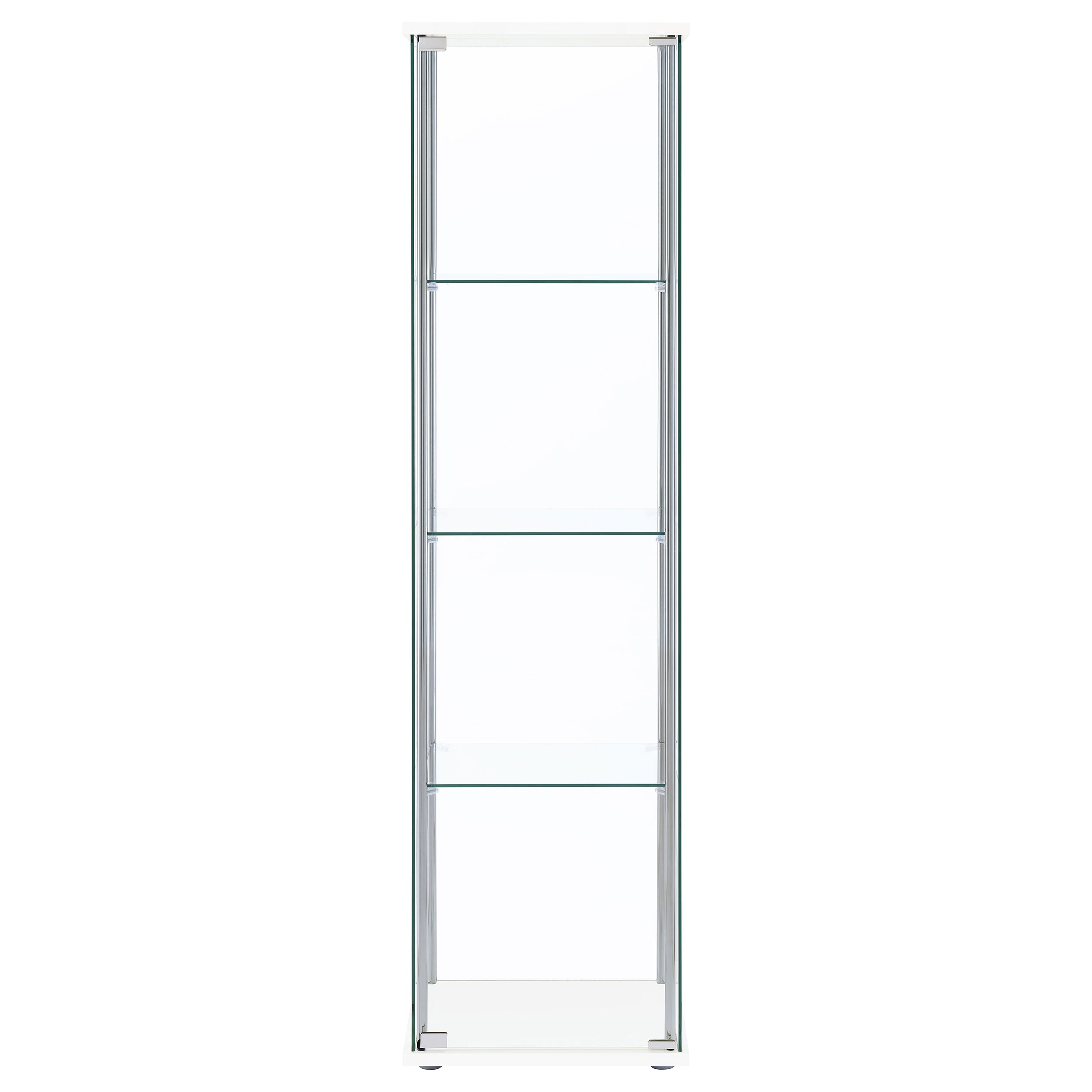 Bellatrix 4-shelf Clear Glass Curio Cabinet Cappuccino