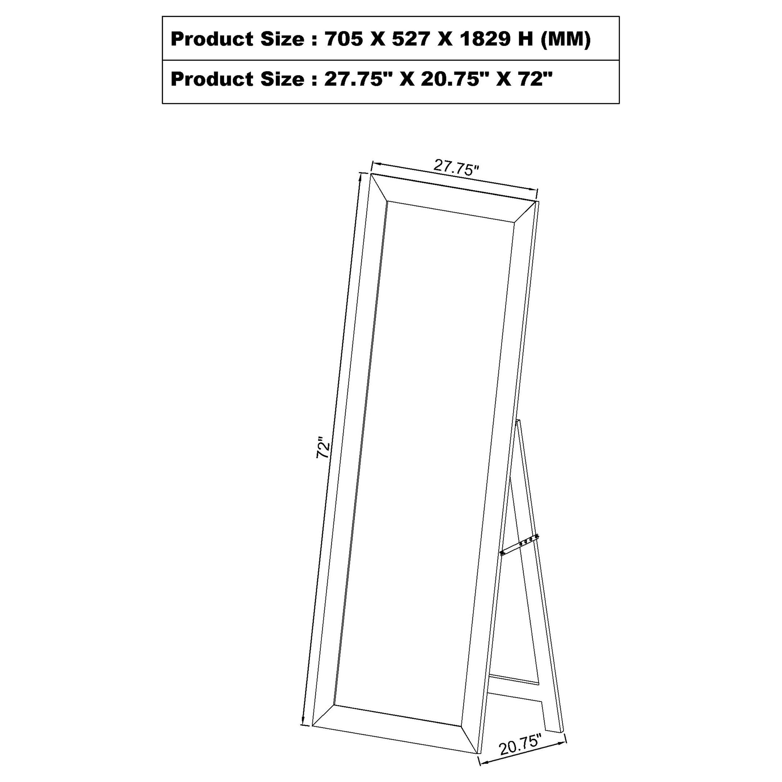 Cadence Tempered Glass Length Mirror Grey Washed Oak