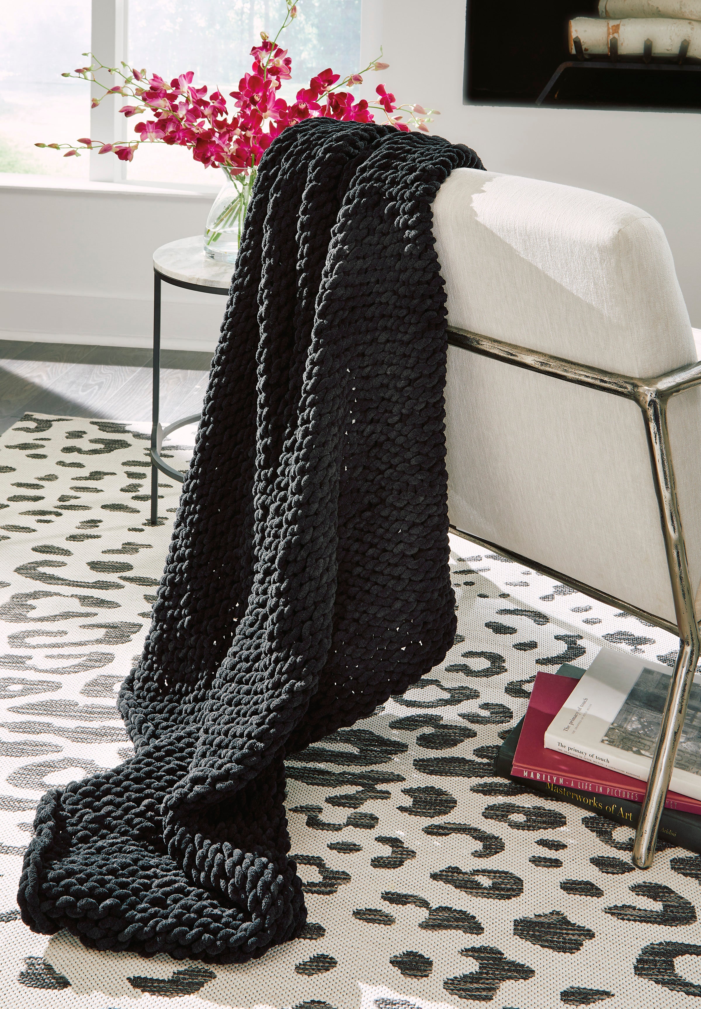 Hand-Knitted Throw Blanket