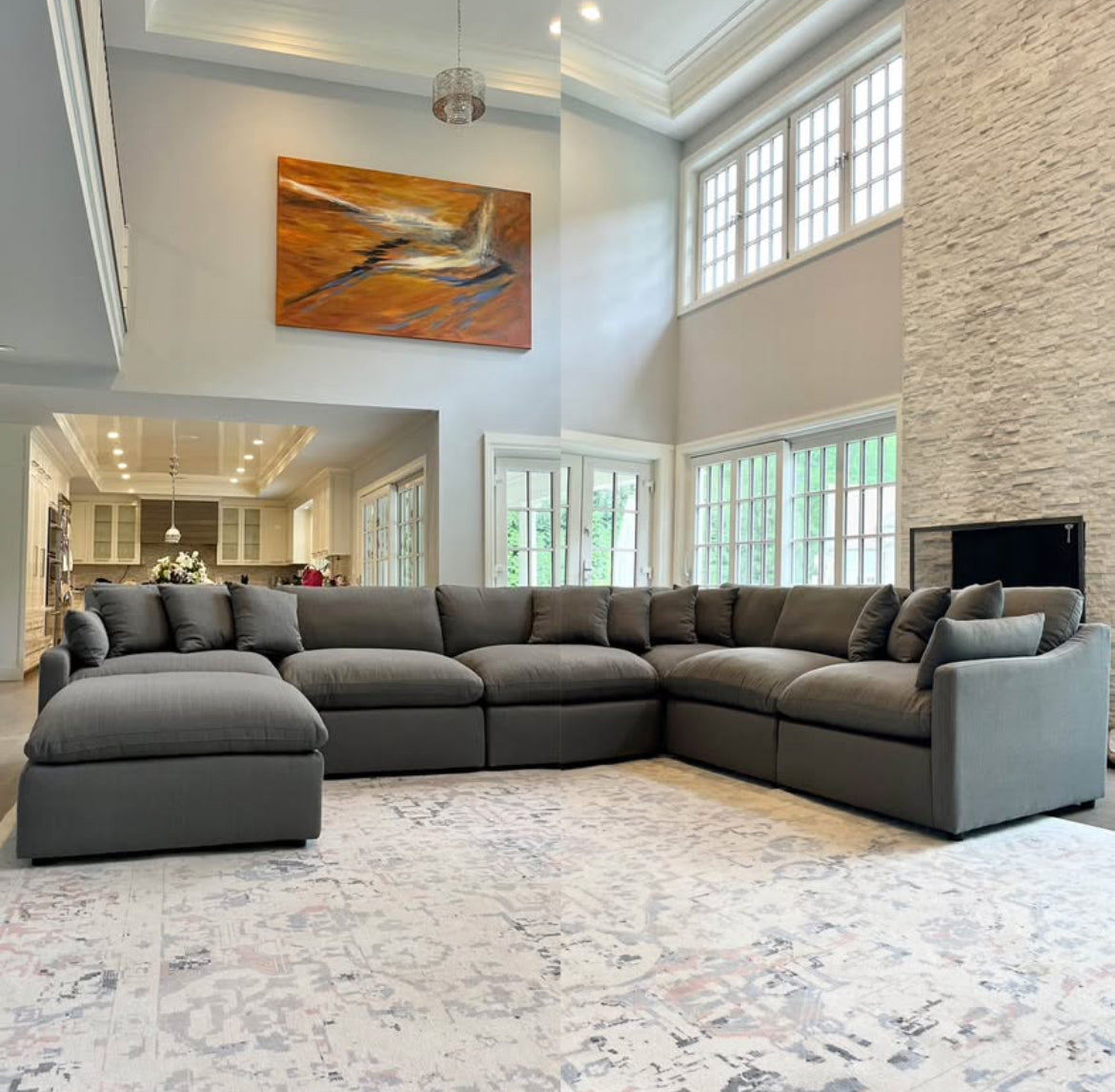 Velari Slope Arm Collection - Ivory/Charcoal