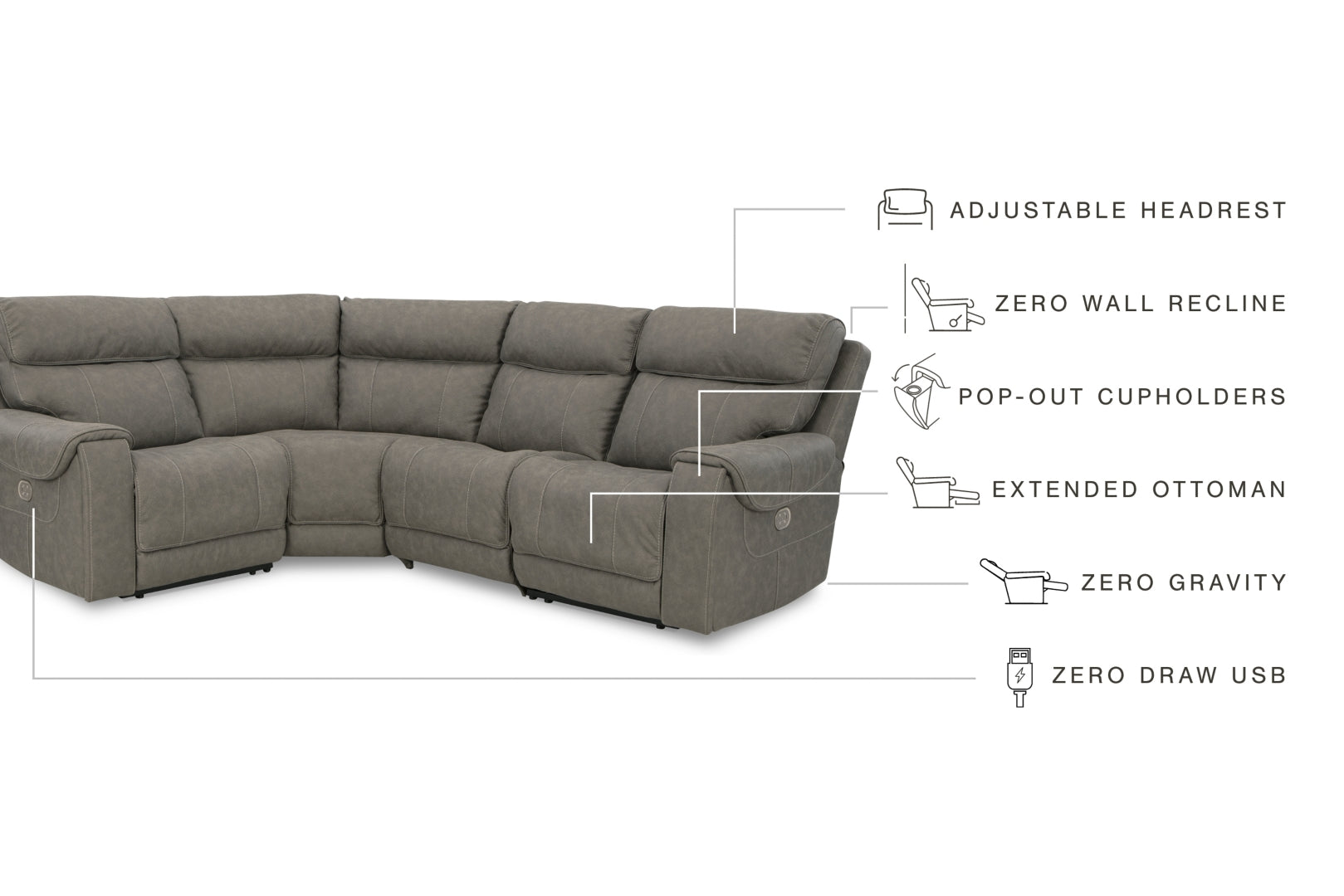 Starbot Power Reclining Sectional with Console