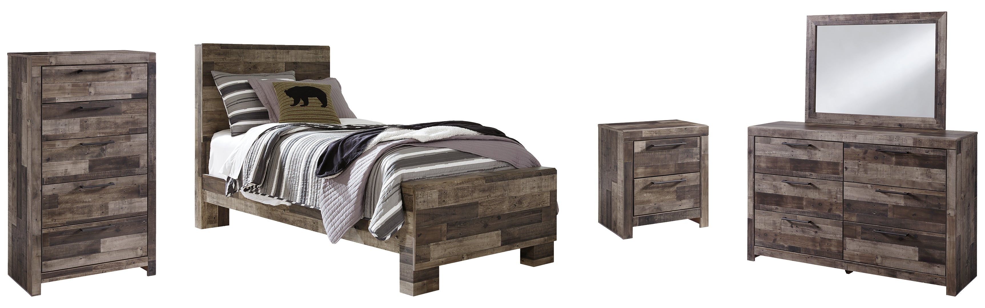 Derekson Brown Panel Bedroom Set with Storage