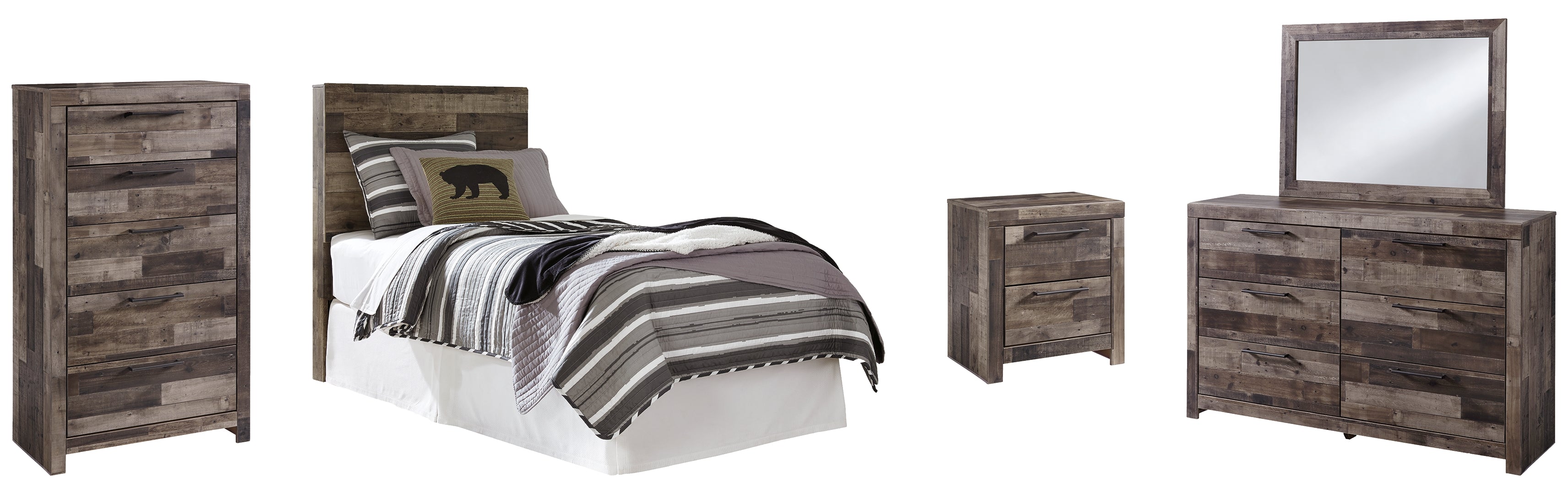 Derekson Brown Panel Bedroom Set with Storage