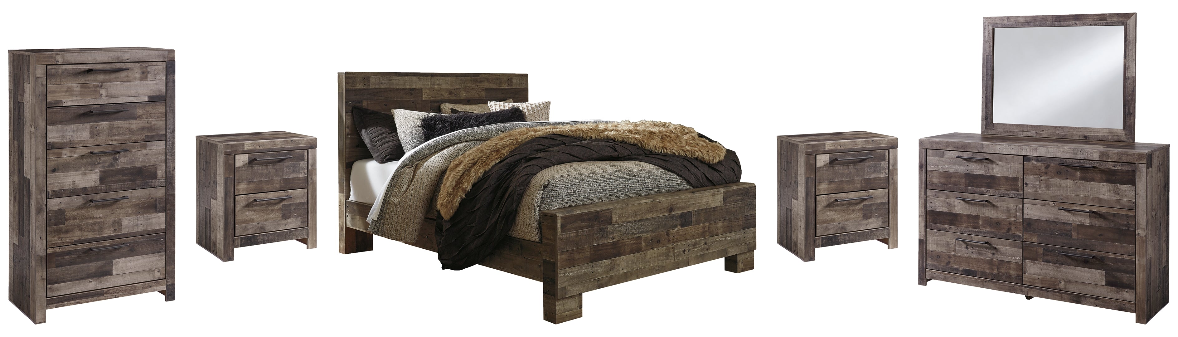 Derekson Brown Panel Bedroom Set with Storage