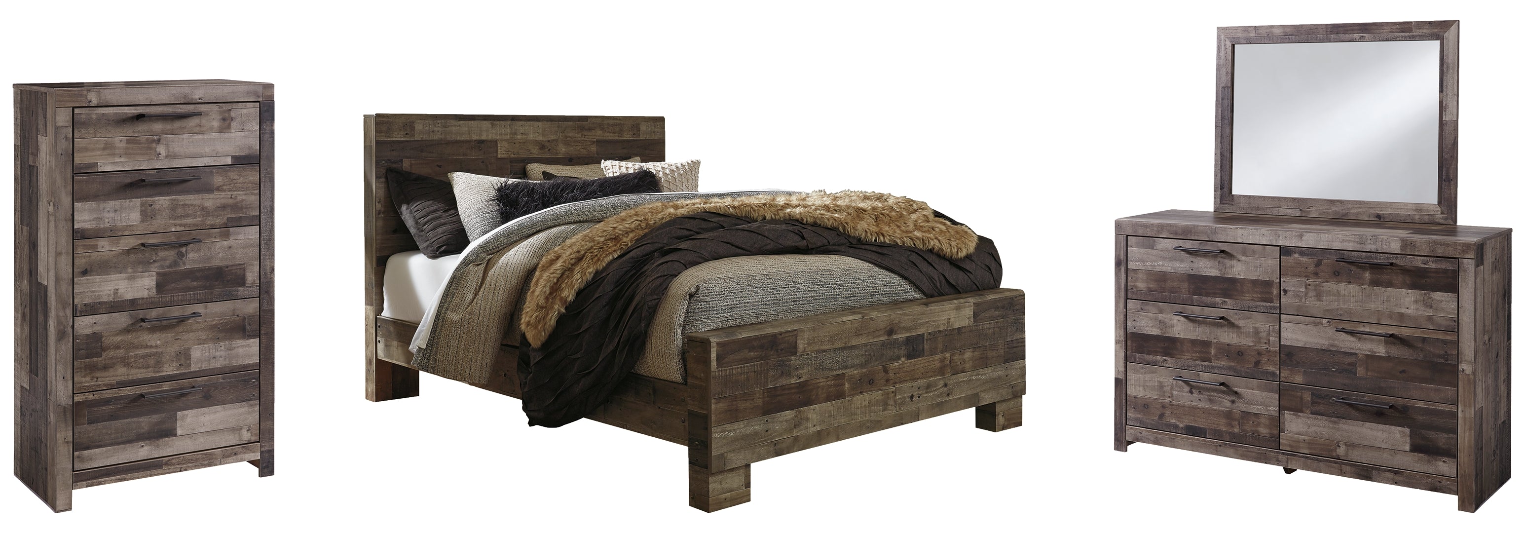 Derekson Brown Panel Bedroom Set with Storage