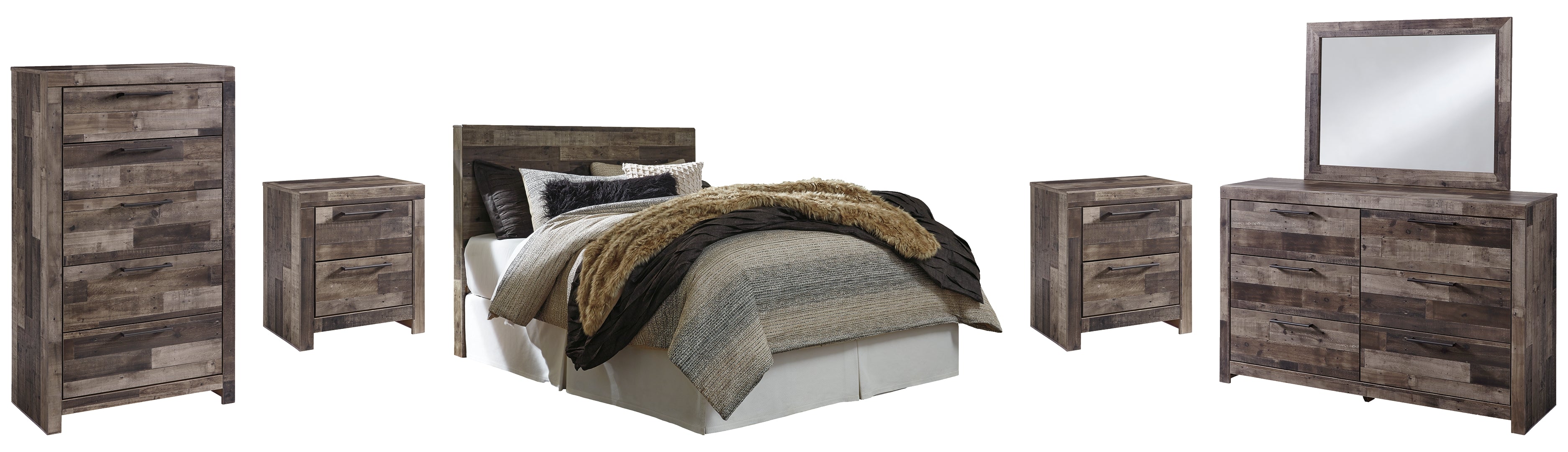 Derekson Brown Panel Bedroom Set with Storage