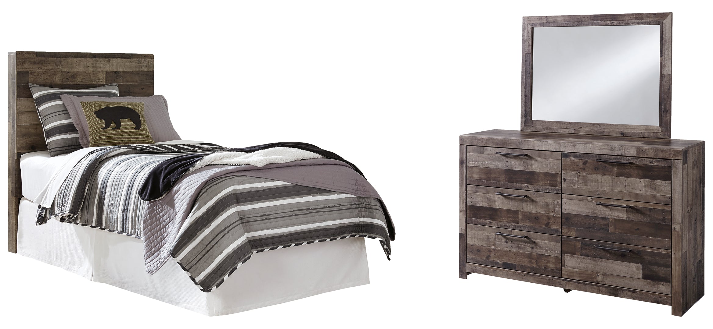 Derekson Brown Panel Bedroom Set with Storage