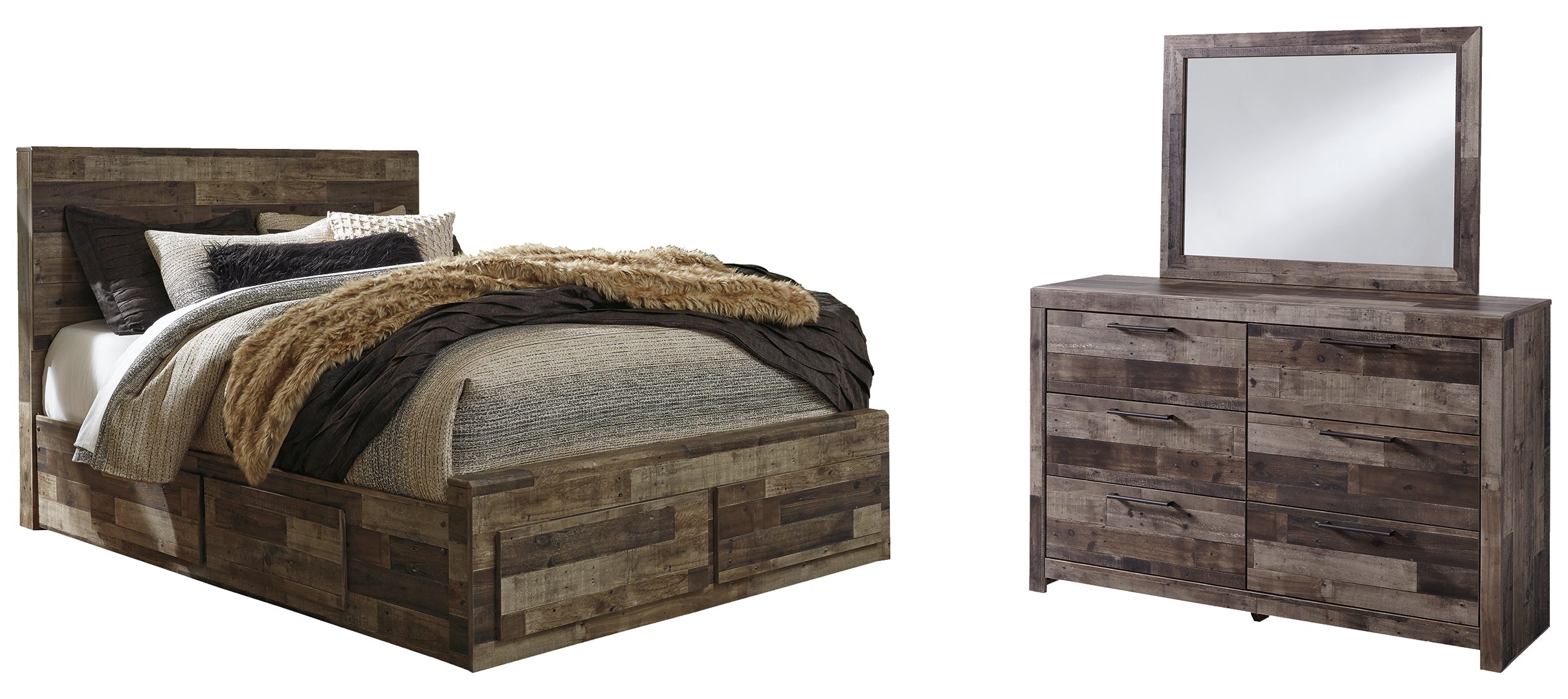 Derekson Brown Panel Bedroom Set with Storage