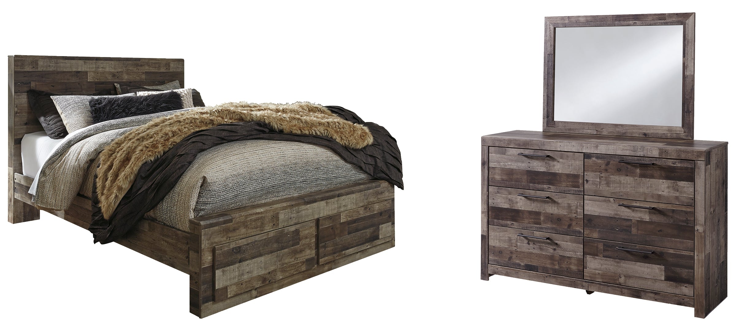 Derekson Brown Panel Bedroom Set with Storage