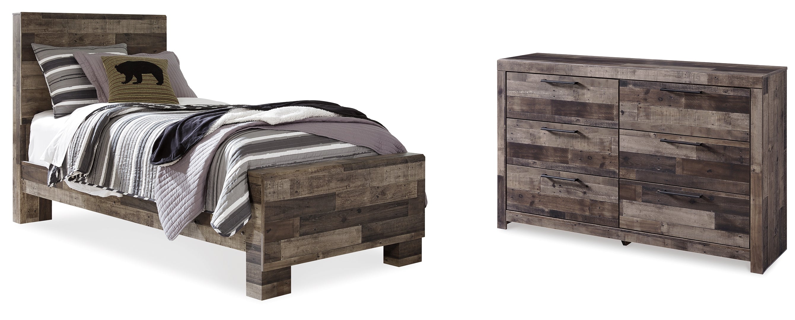 Derekson Brown Panel Bedroom Set with Storage