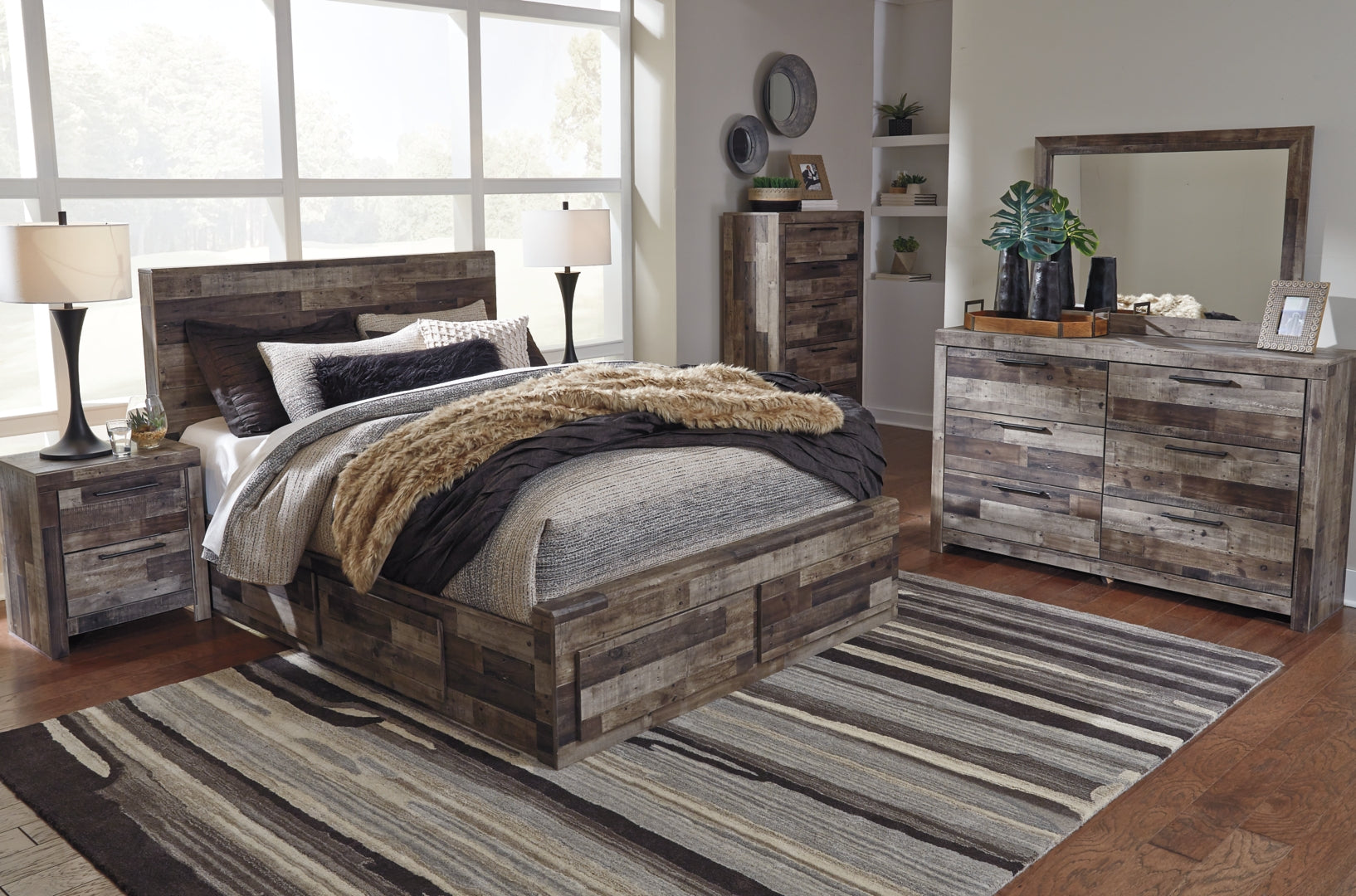 Derekson Panel Bed with Storage Drawers