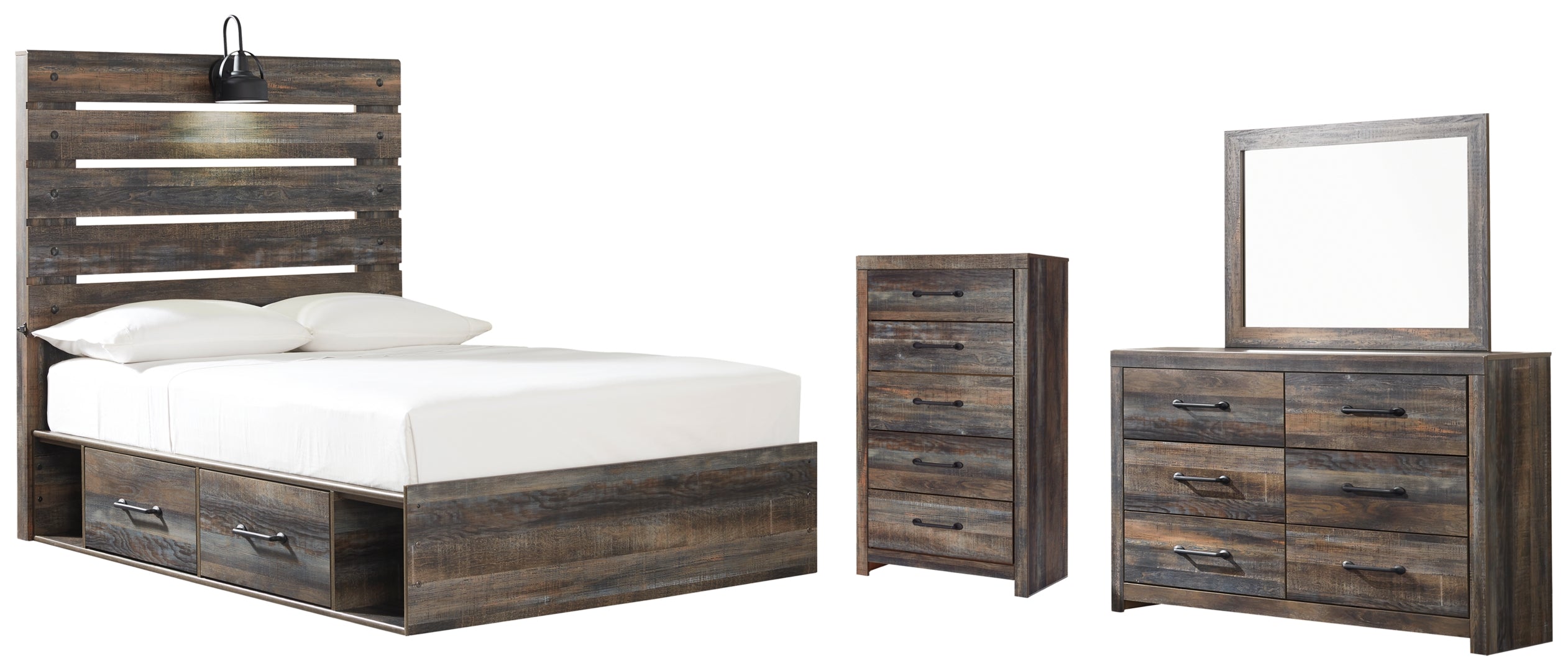 Drystan Full Bookcase Headboard Bed with Dresser