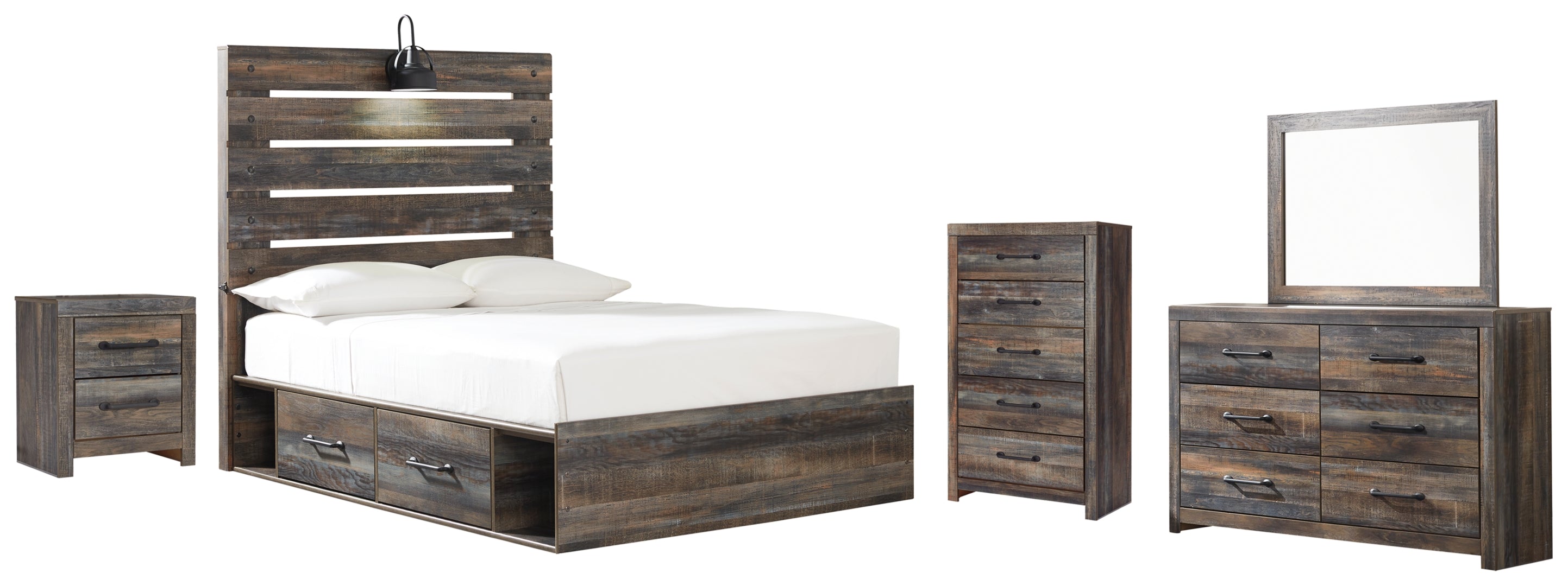 Drystan Full Bookcase Headboard Bed with Dresser