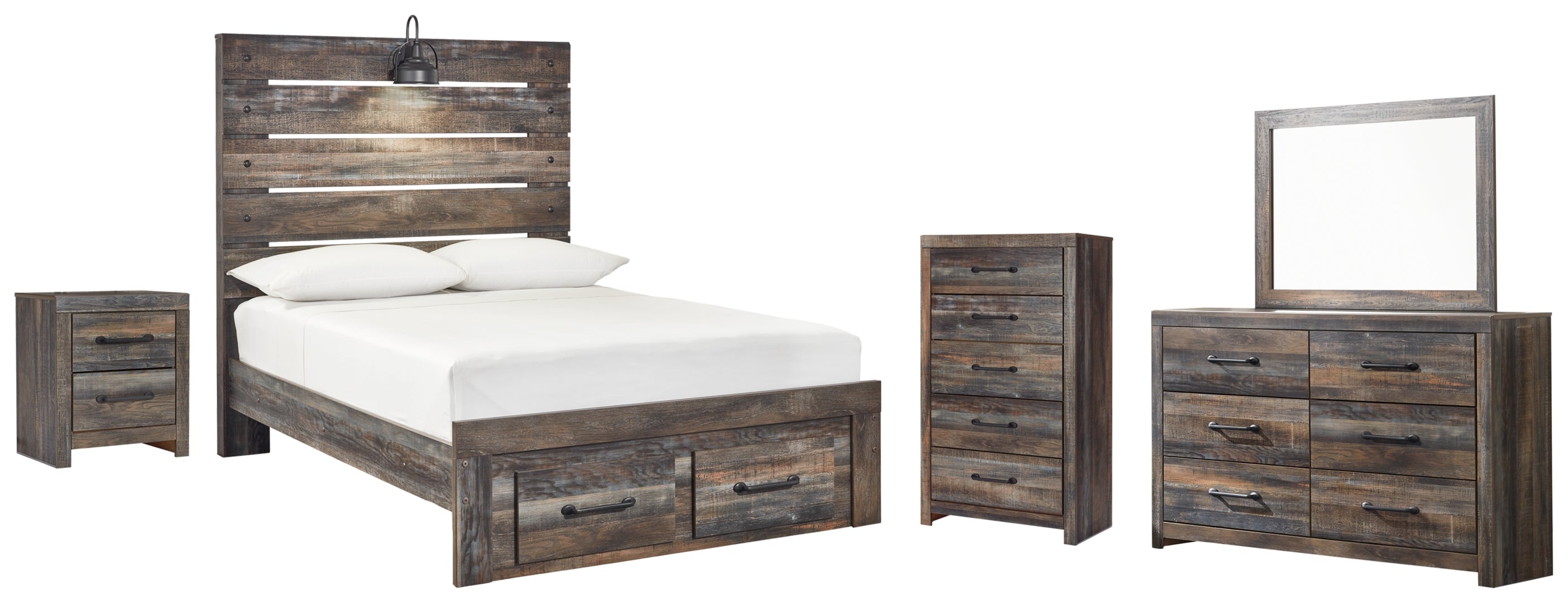 Drystan Full Bookcase Headboard Bed with Dresser