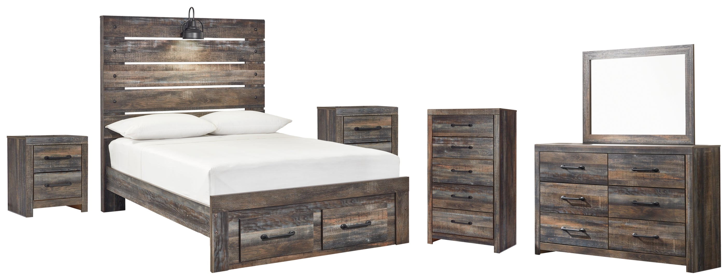 Drystan Full Bookcase Headboard Bed with Dresser