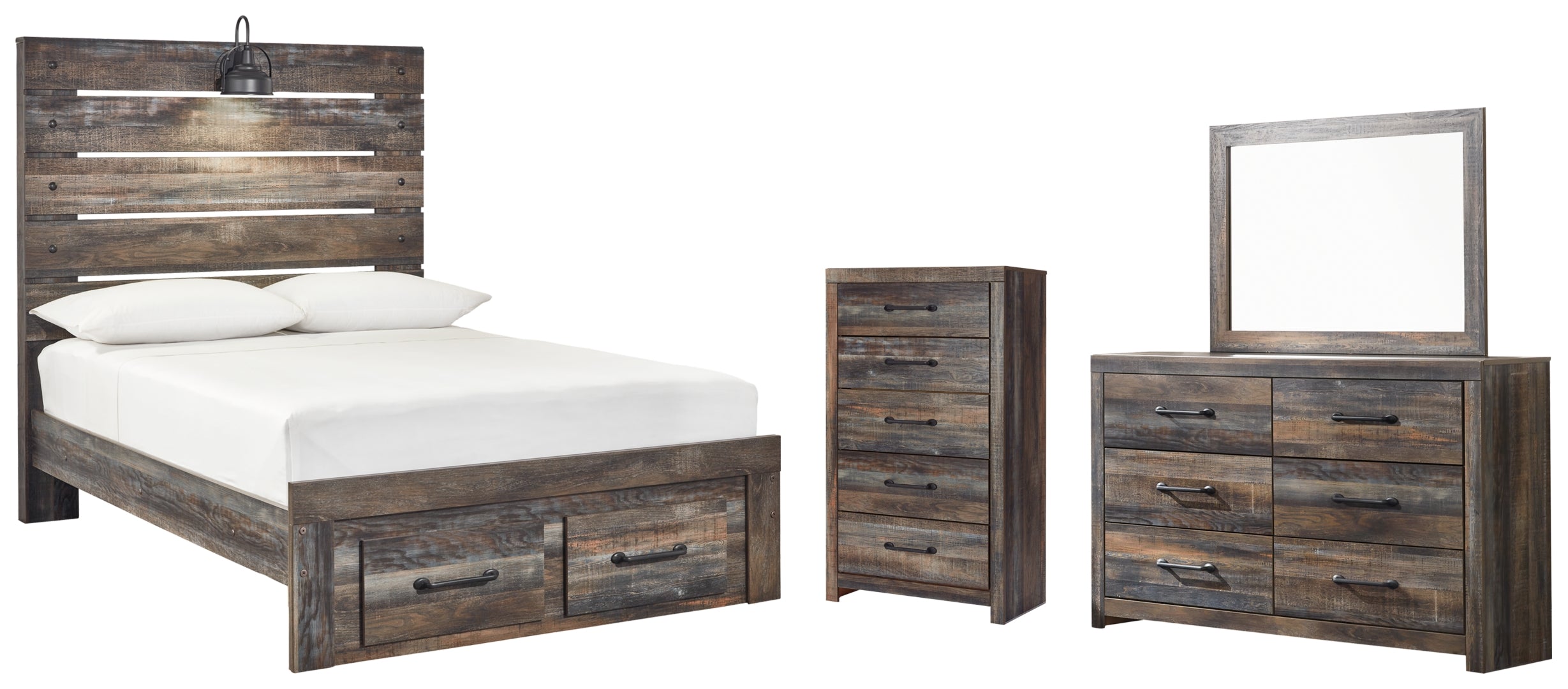 Drystan Full Bookcase Headboard Bed with Dresser