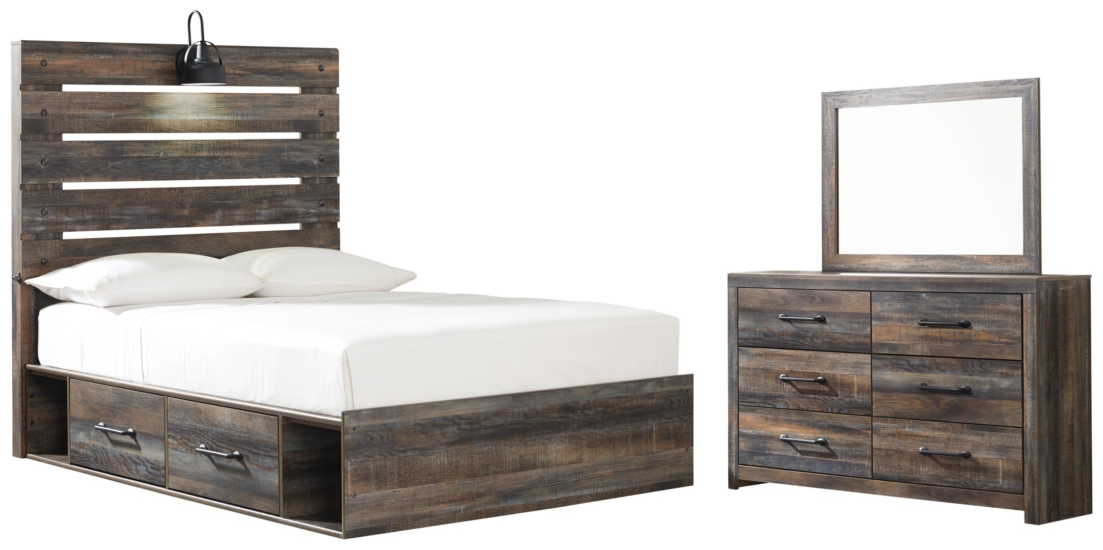 Drystan Full Bookcase Headboard Bed with Dresser