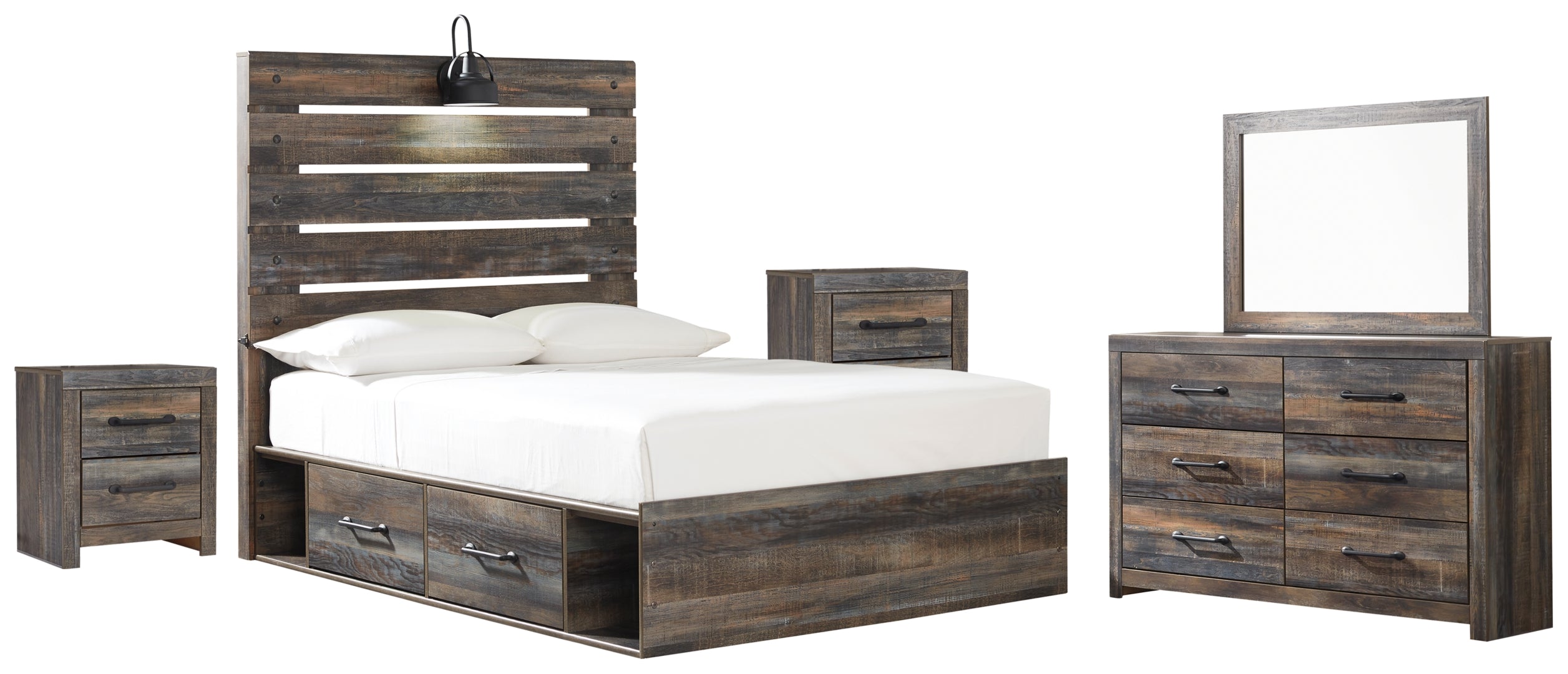 Drystan Full Bookcase Headboard Bed with Dresser