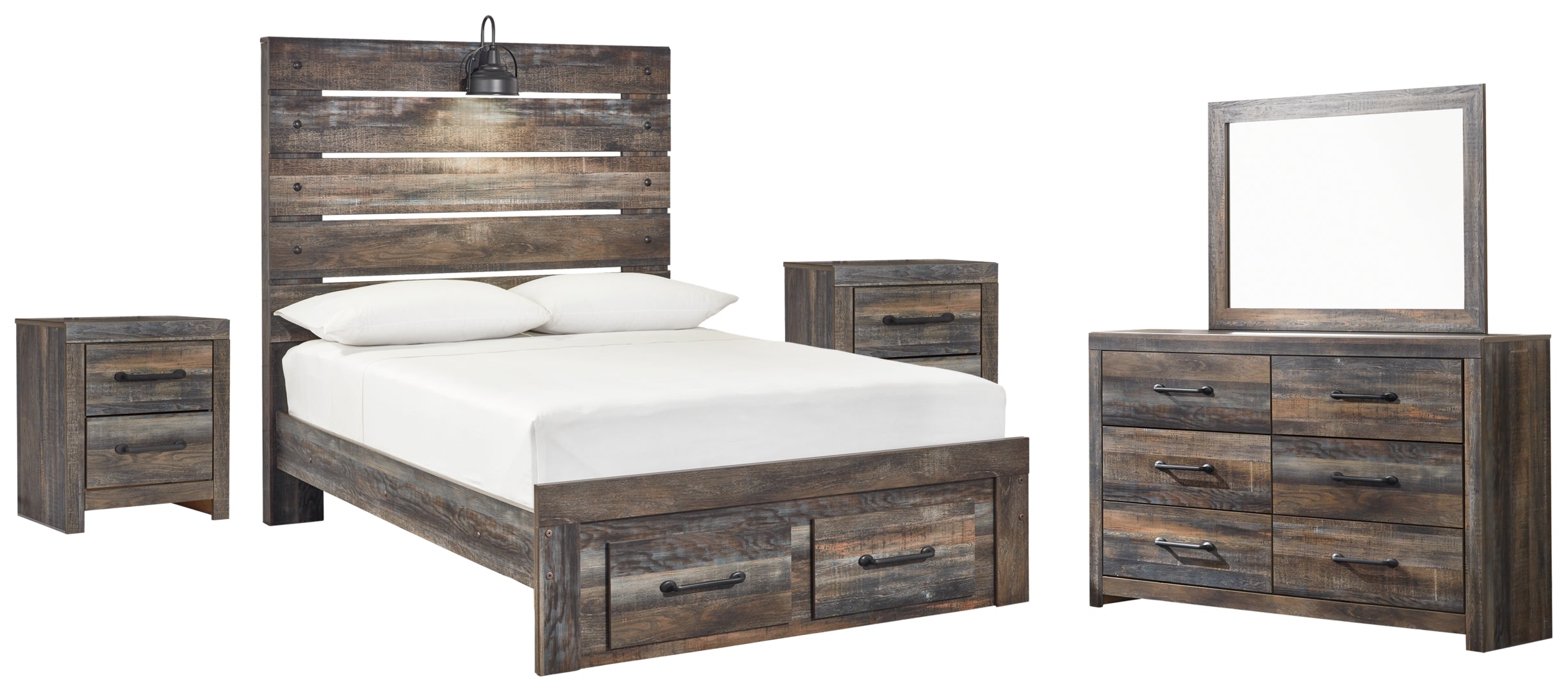 Drystan Full Bookcase Headboard Bed with Dresser