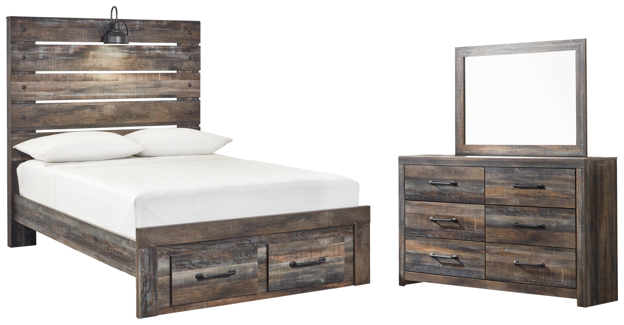 Drystan Full Bookcase Headboard Bed with Dresser