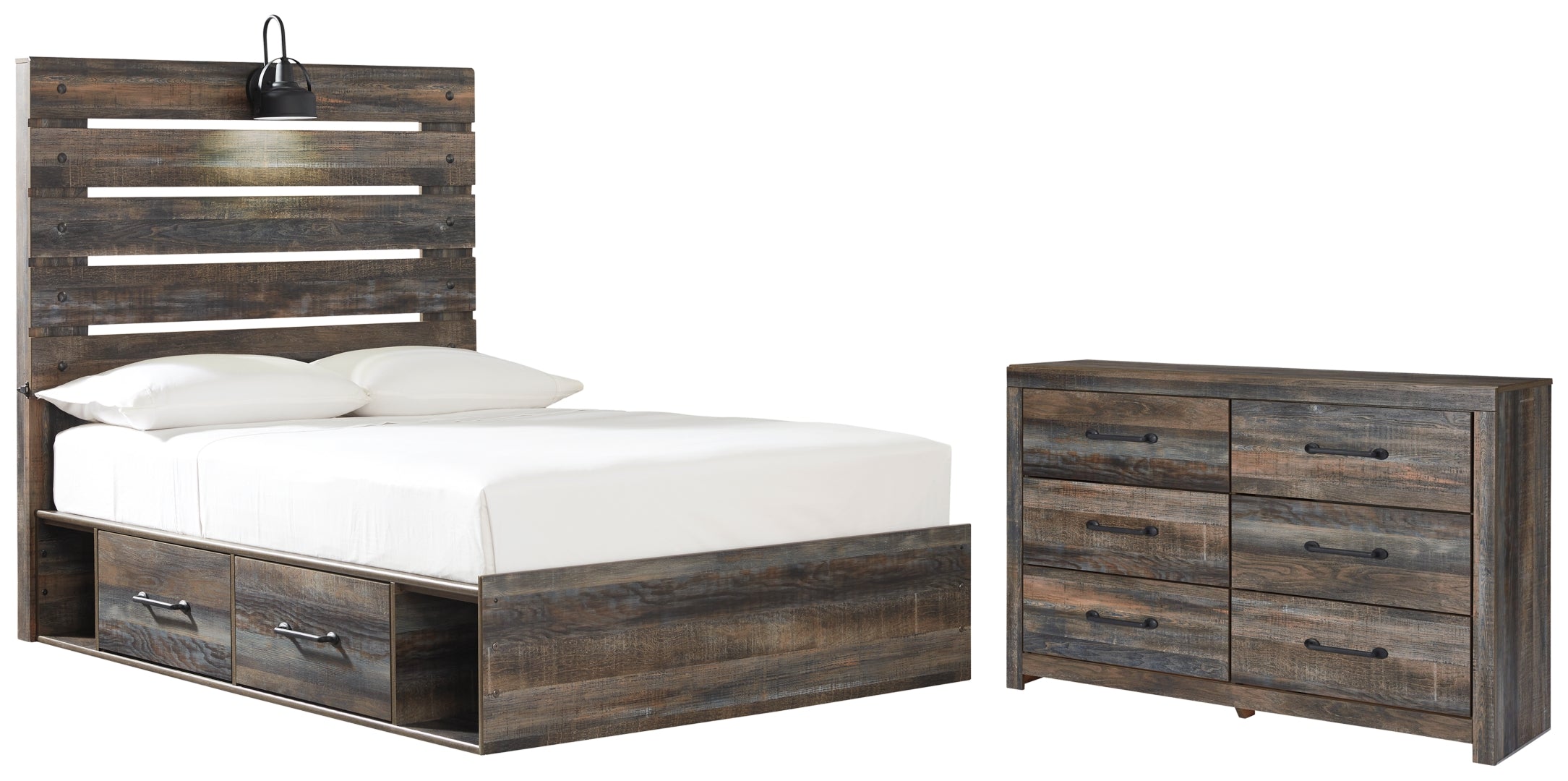 Drystan Full Bookcase Headboard Bed with Dresser
