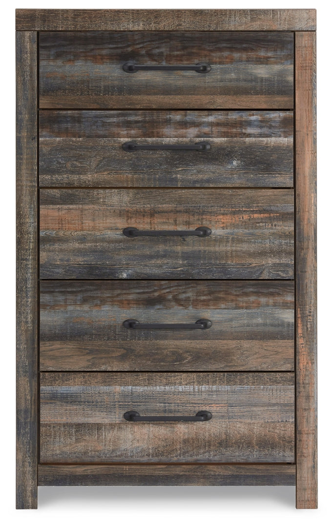 Drystan King Bookcase Bed with 4 Storage Drawers with Mirrored Dresser and 2 Nightstands