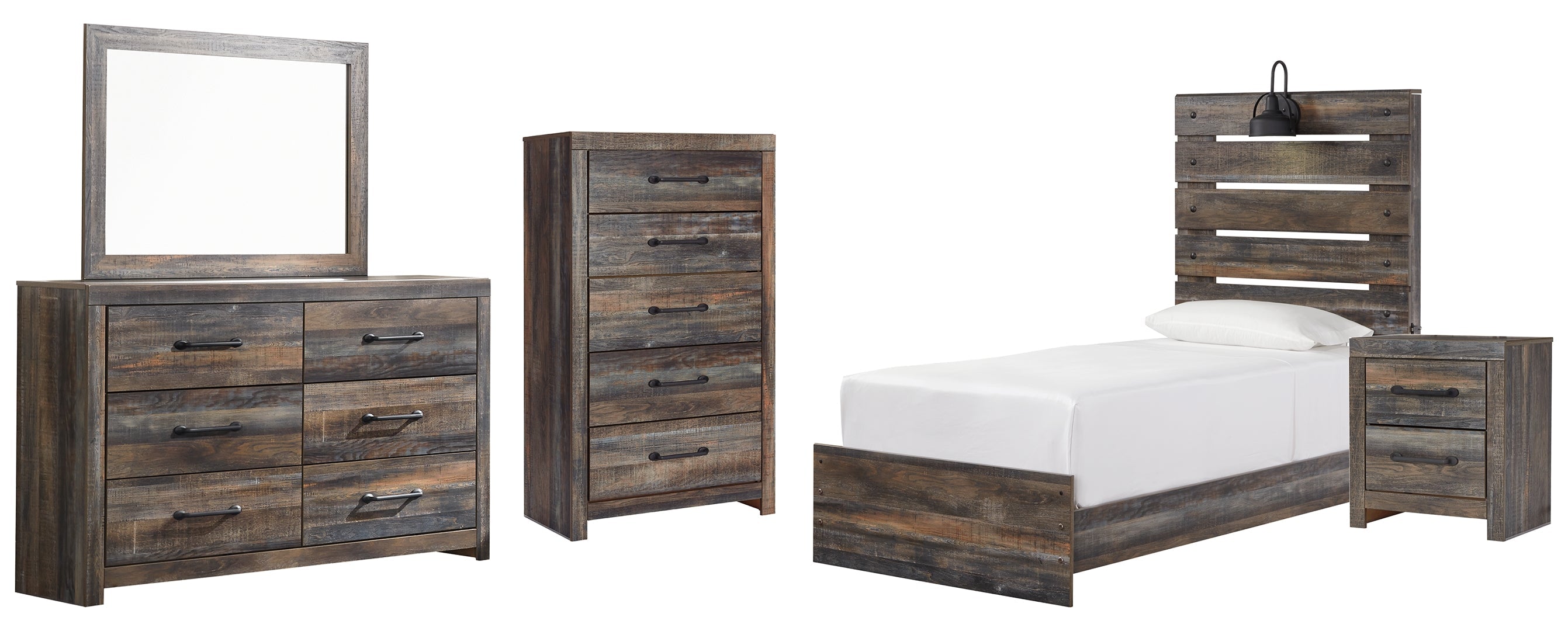 Drystan Twin Panel Bed with Dresser and Nightstand