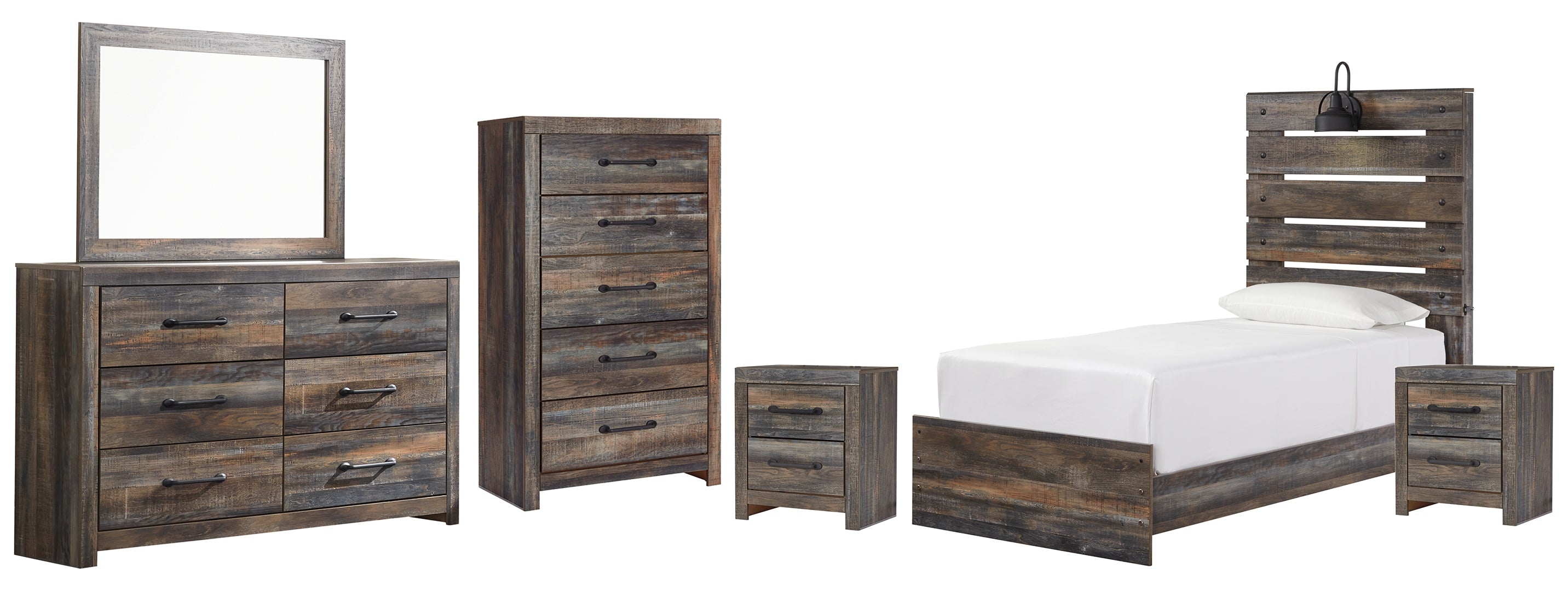 Drystan Twin Panel Bed with Dresser and Nightstand