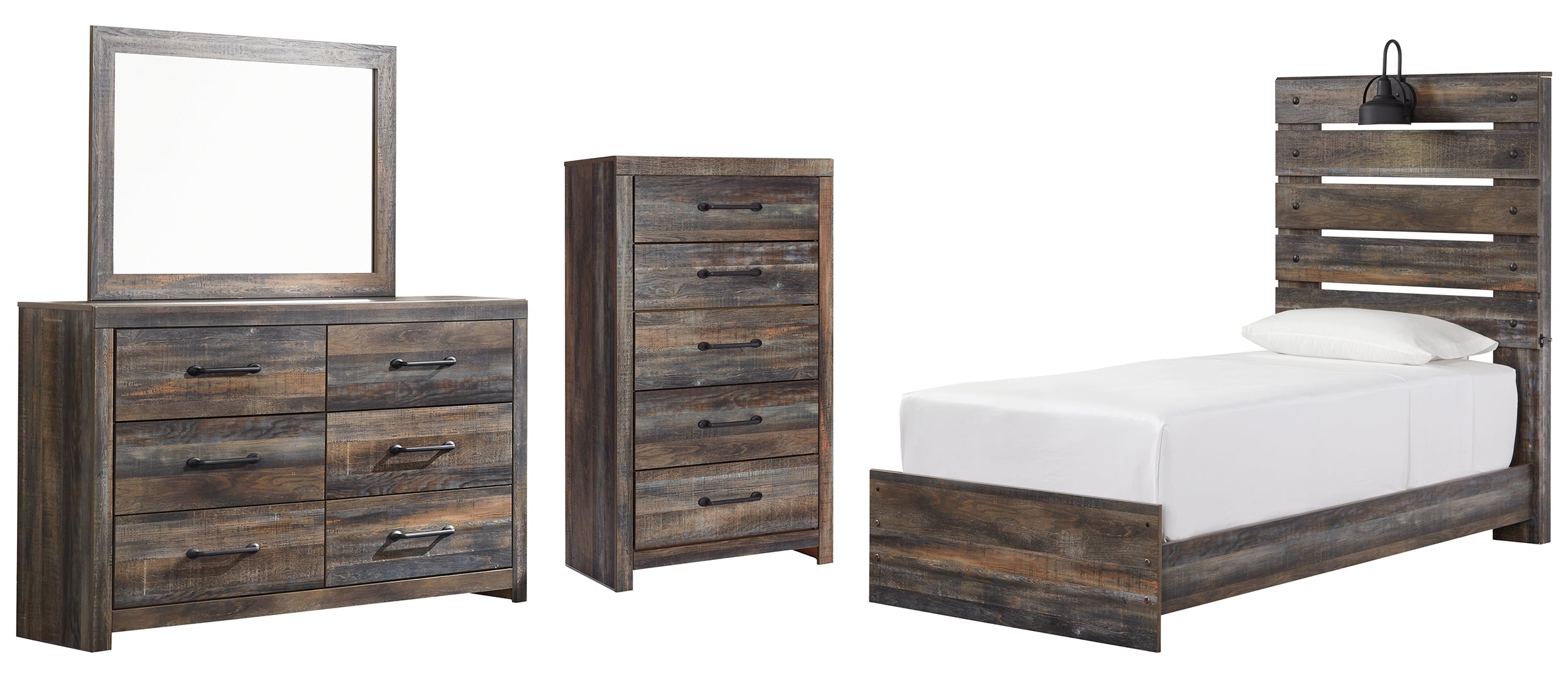 Drystan Twin Panel Bed with Dresser and Nightstand