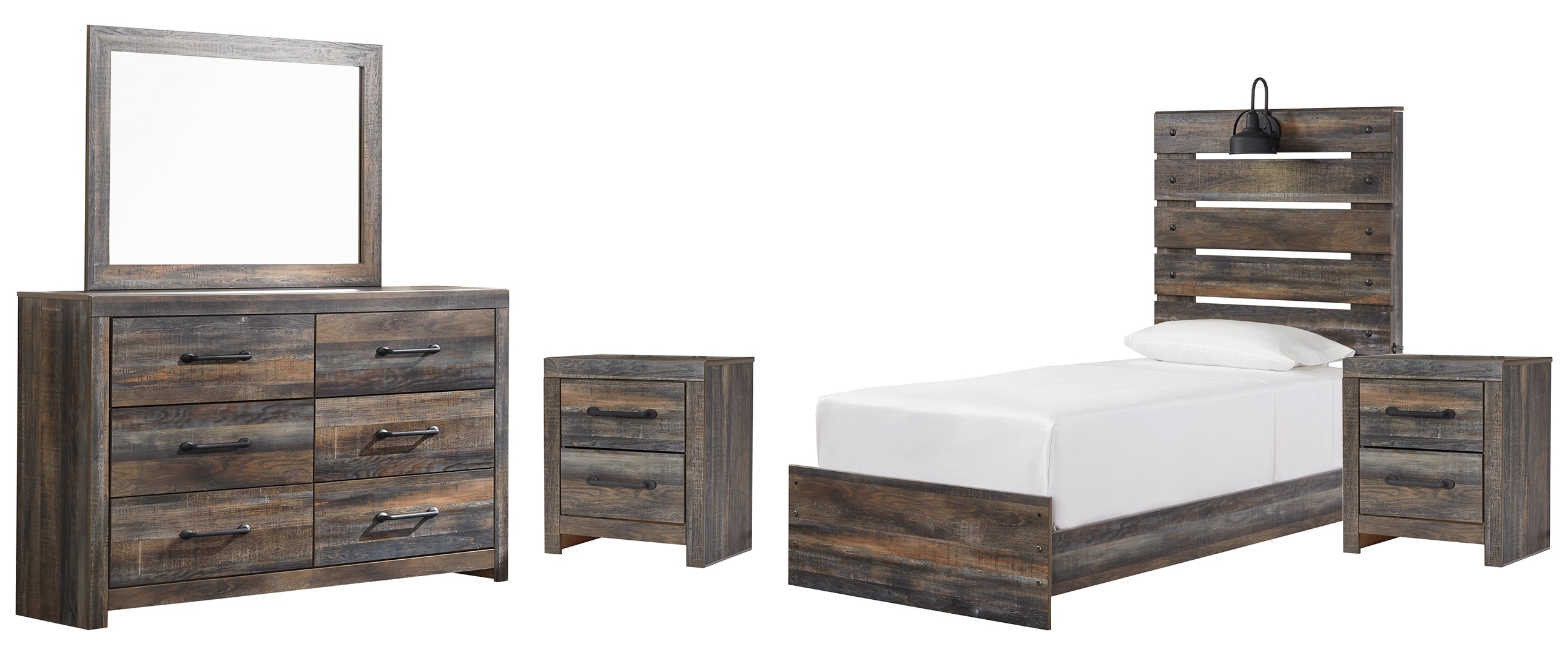 Drystan Twin Panel Bed with Dresser and Nightstand