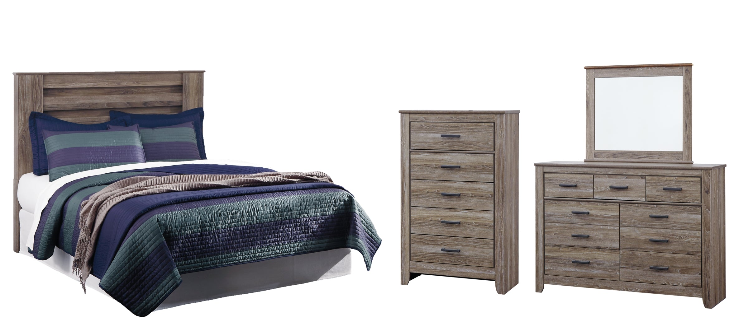 Zelen Brown Panel Bedroom Set