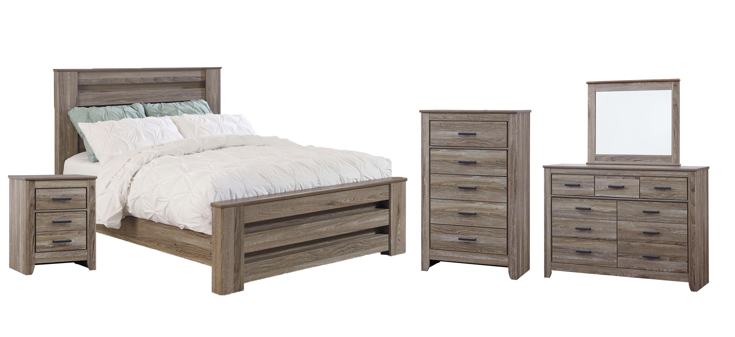Zelen Brown Panel Bedroom Set