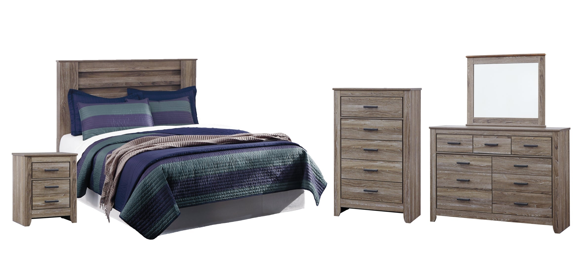 Zelen Brown Panel Bedroom Set