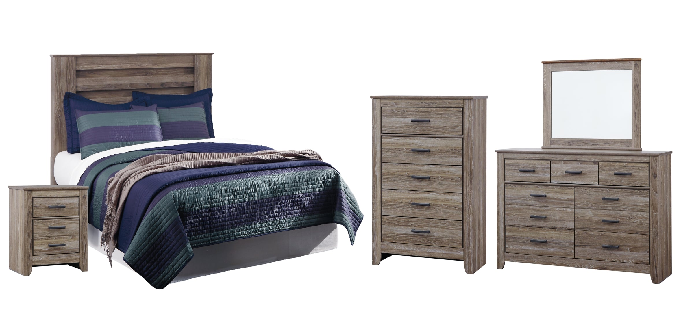 Zelen Brown Panel Bedroom Set
