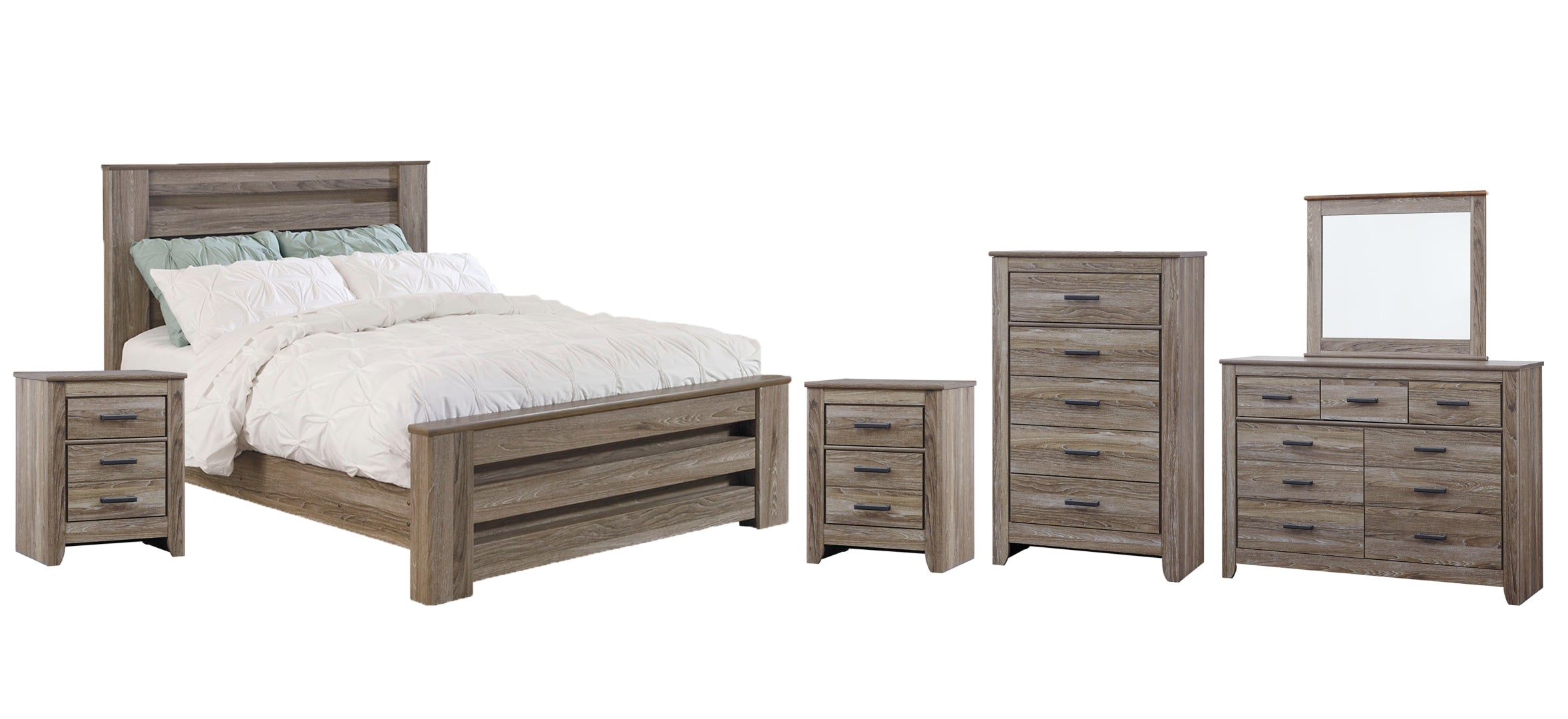 Zelen Brown Panel Bedroom Set