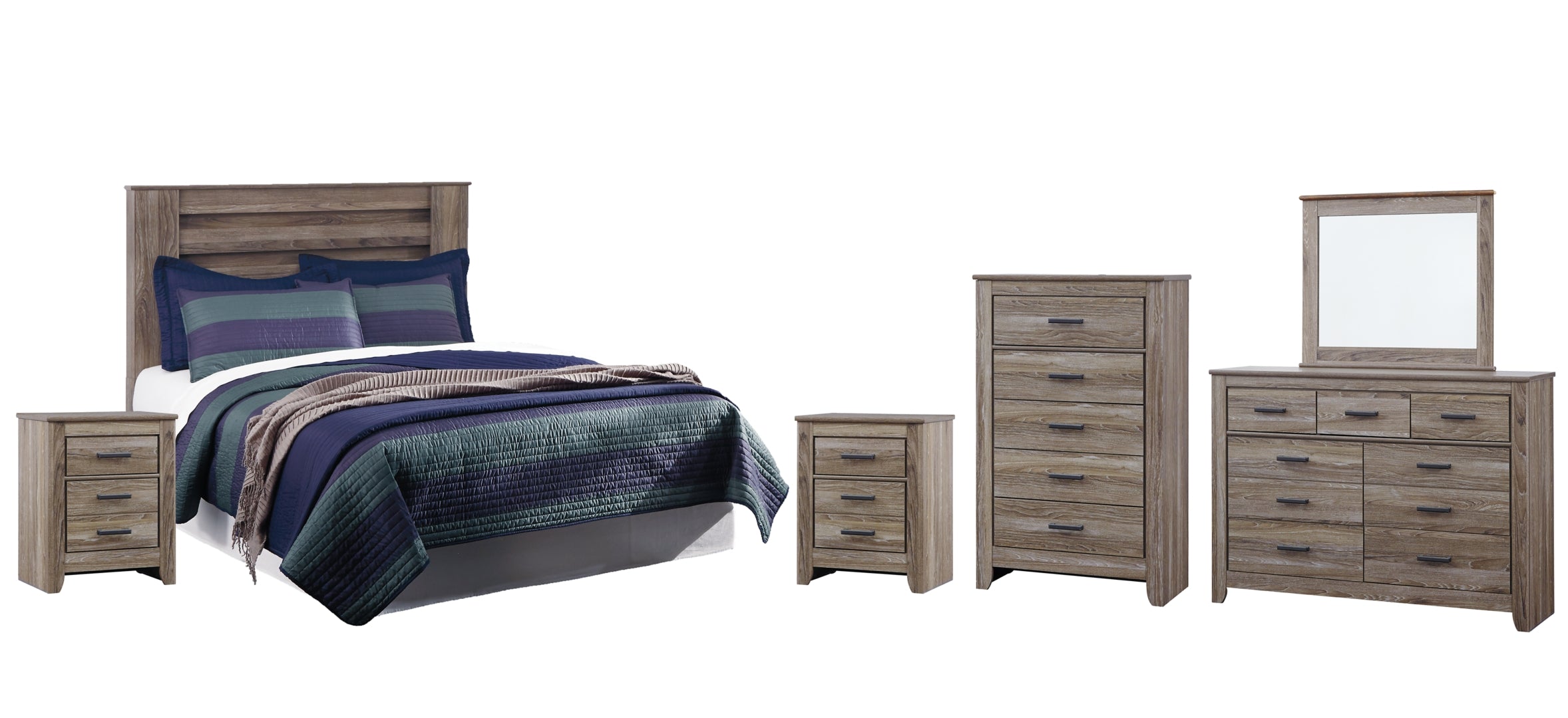 Zelen Brown Panel Bedroom Set