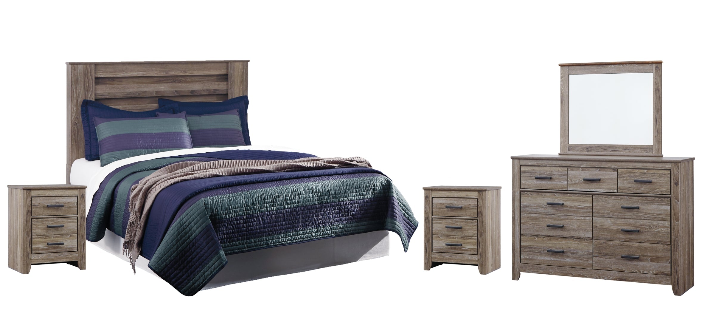Zelen Brown Panel Bedroom Set