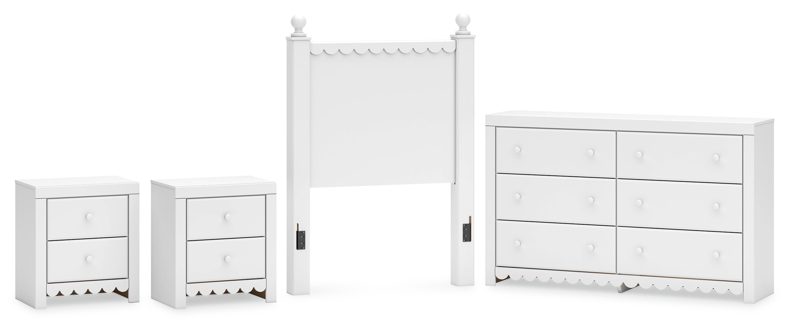 Mollviney White Panel Bedroom Set