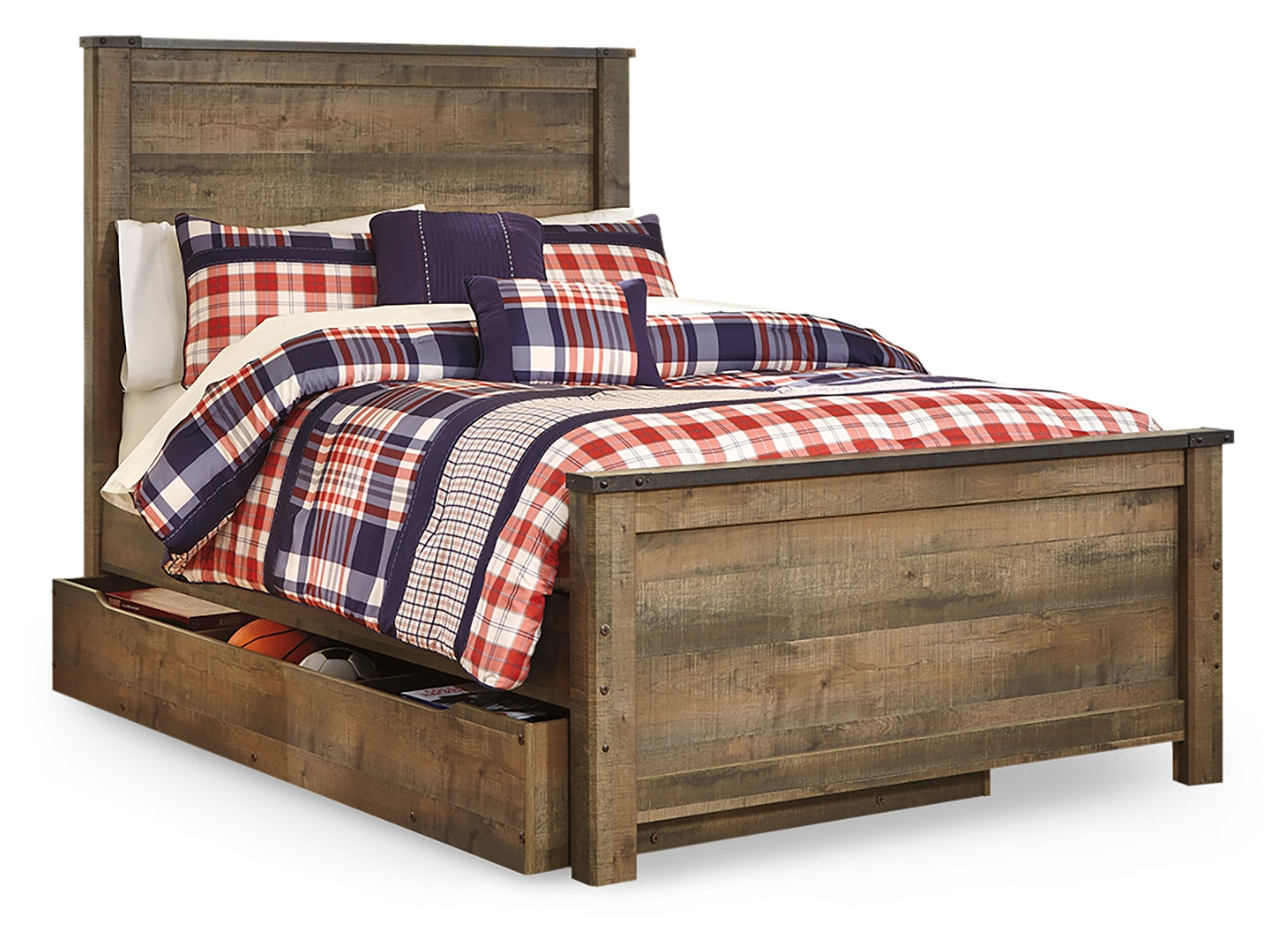 Trinell Bookcase Bed with 2 Storage Drawers