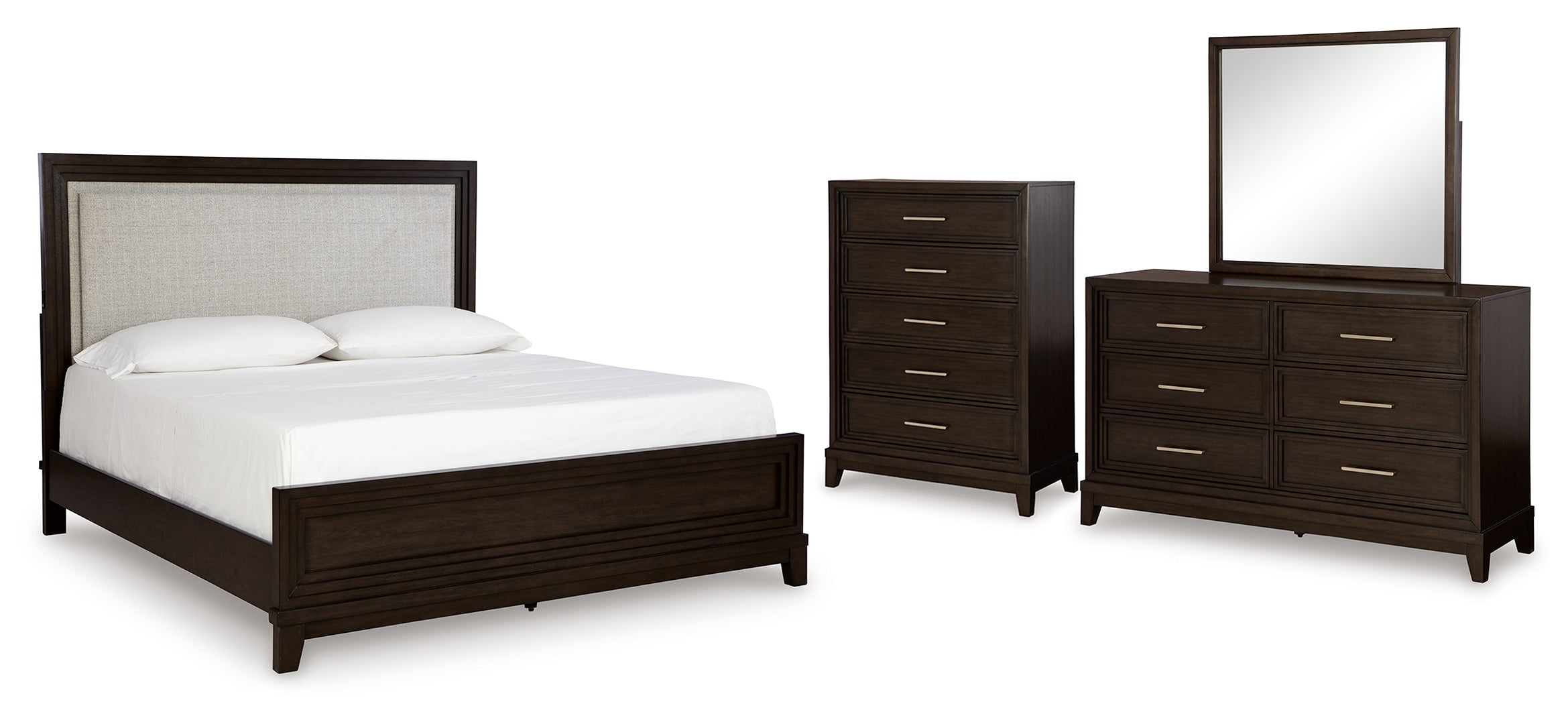 Neymorton Black Upholstered Panel Bedroom Set