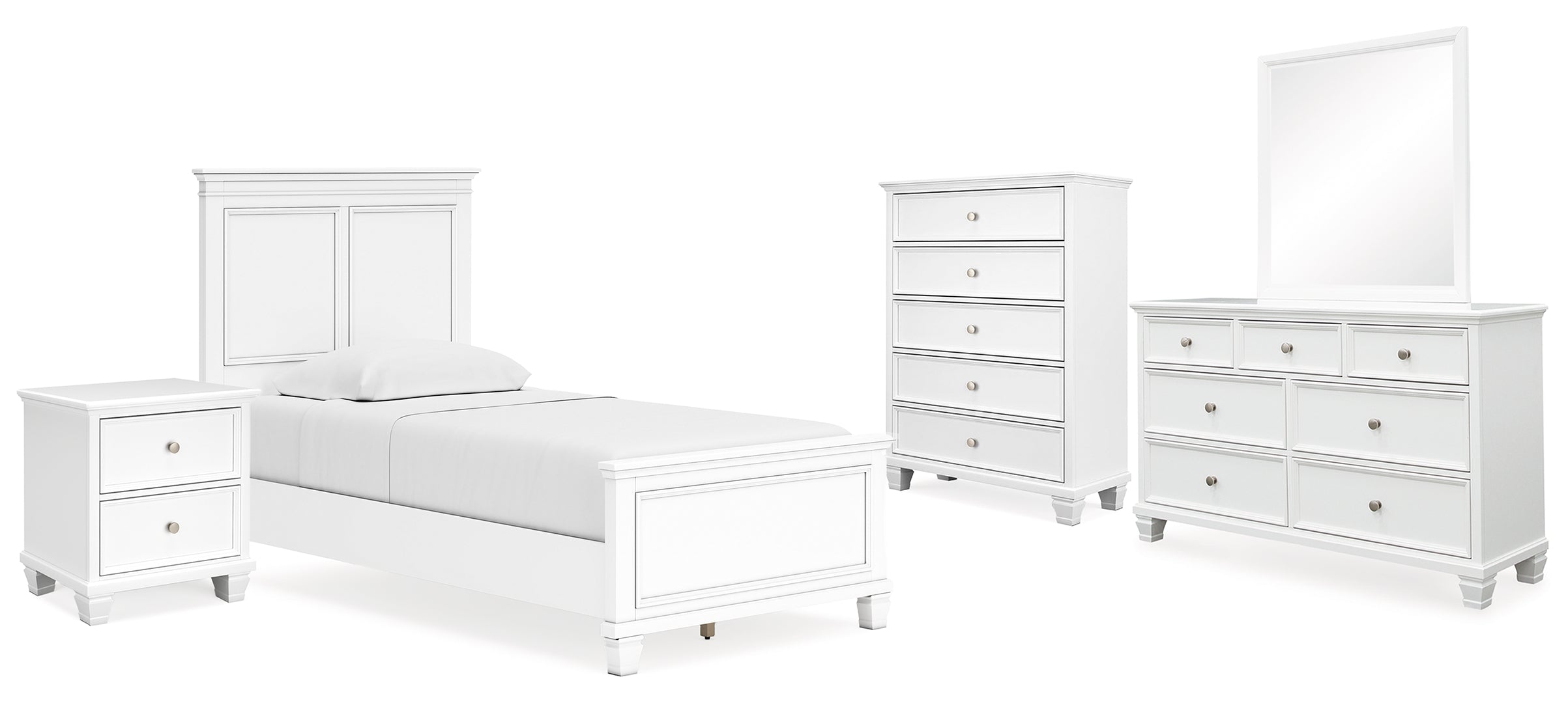 Fortman White Panel Bedroom Set