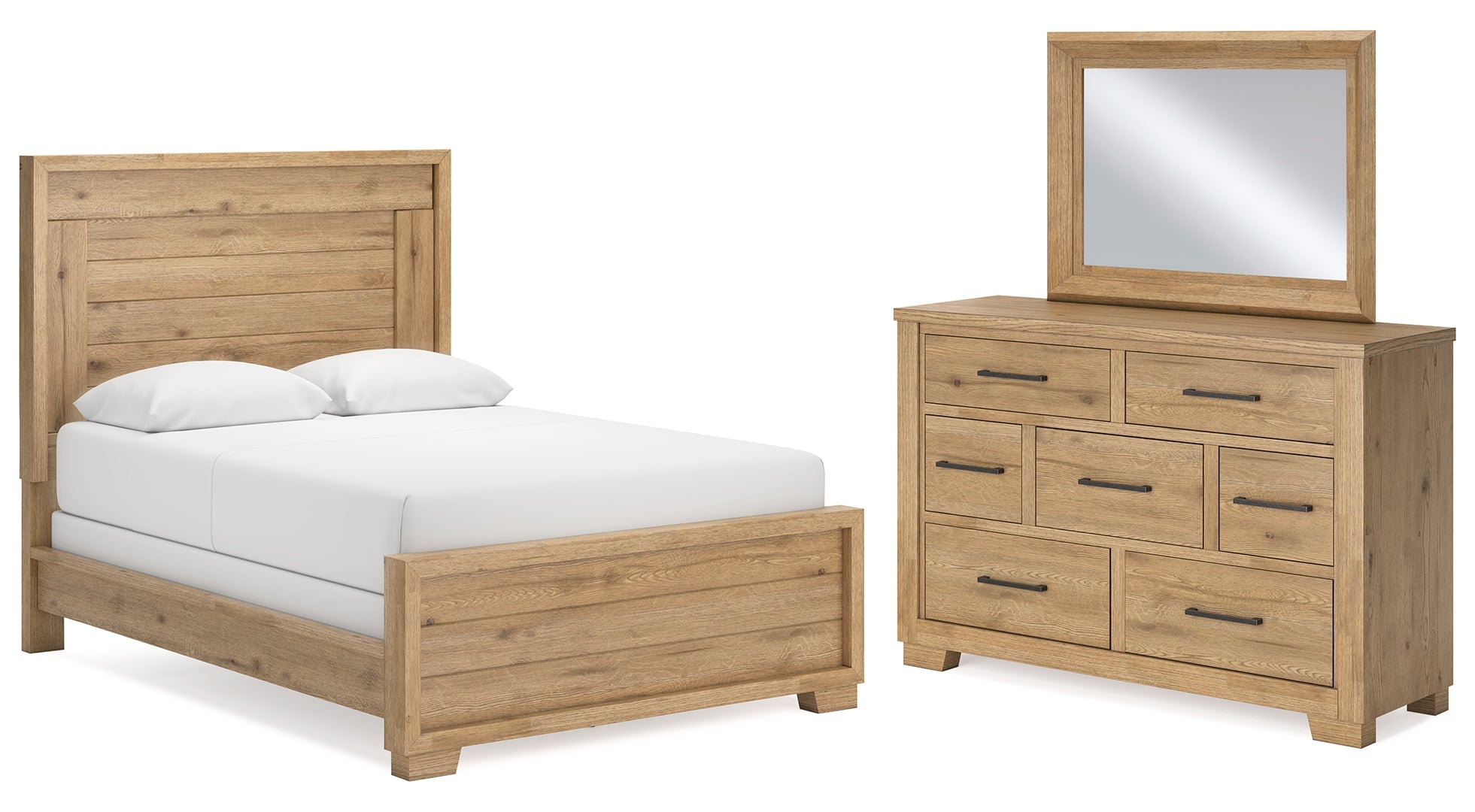 Galliden Light Brown Panel Bedroom Set