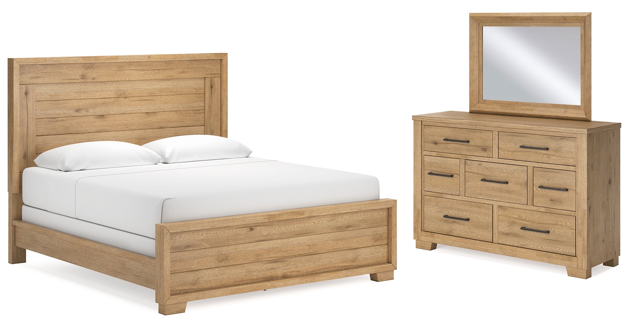 Galliden Light Brown Panel Bedroom Set